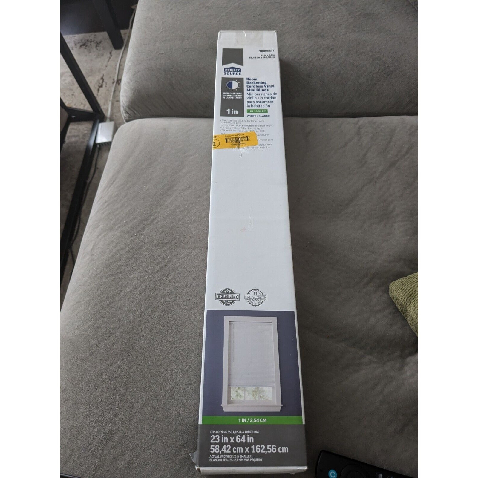 Cordless 1in Darkening Window Mini Blinds Vinyl, White 23in x 64in