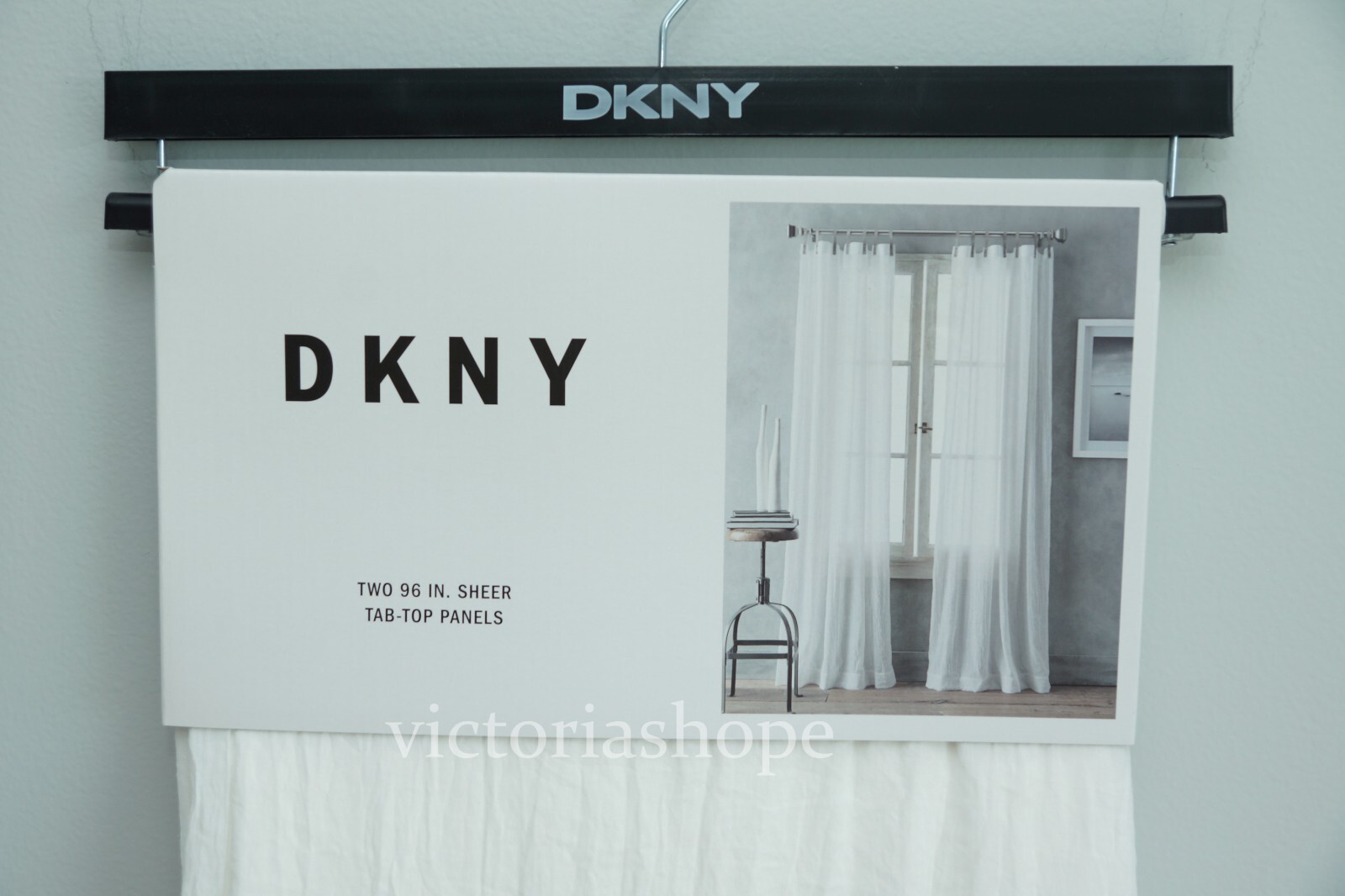 NEW DKNY 2 Panels Window Curtain Drapes ~City Breeze Sheer~Cream White~ 50×96