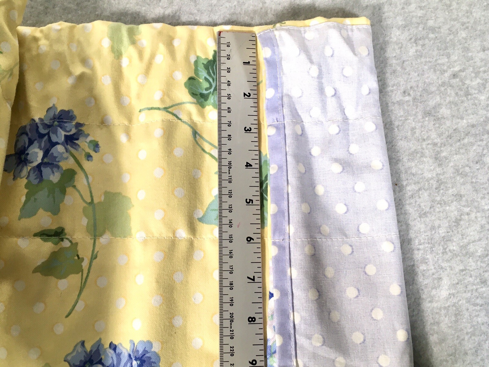 Waverly Valance Blossom Hill Hydrangea Yellow Blue Valance Dots 76 x 17 Cottage