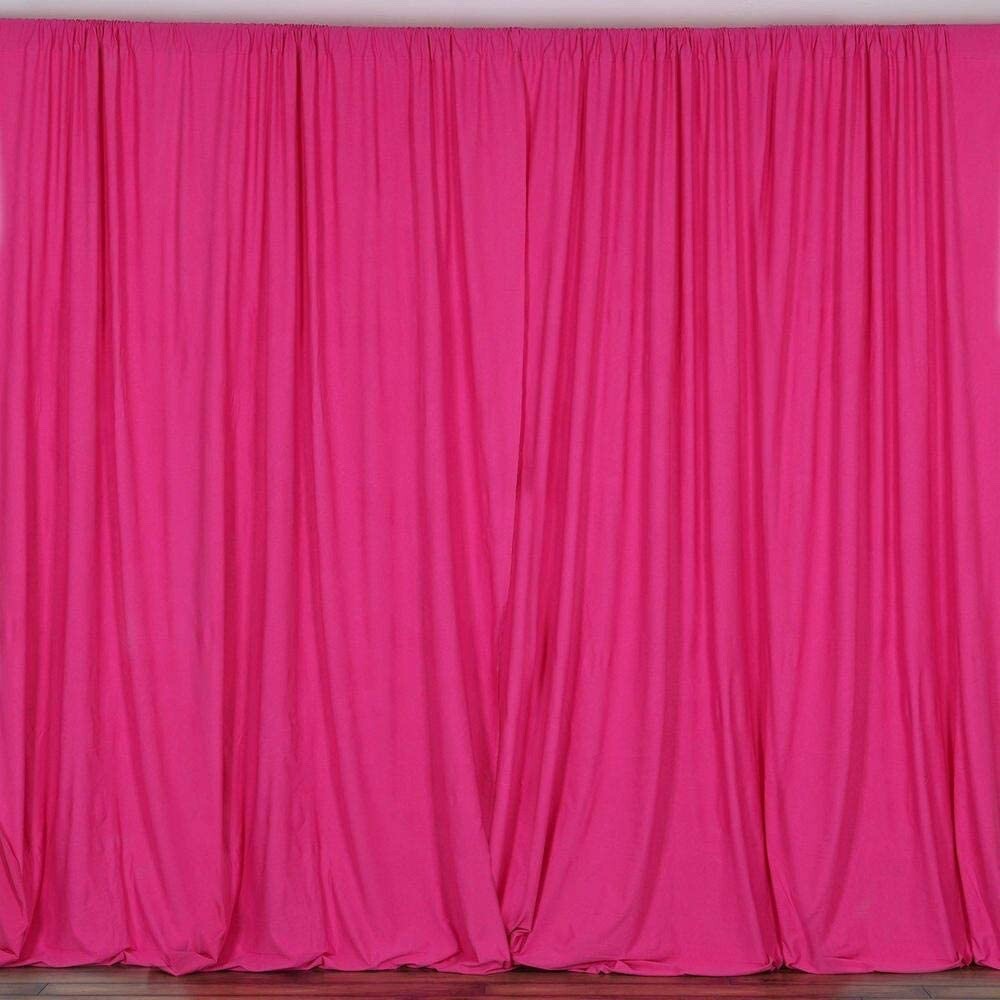 2 pcs 10 feet x 10 feet Polyester Backdrop Drape Curtains Panels – FUCHSIA