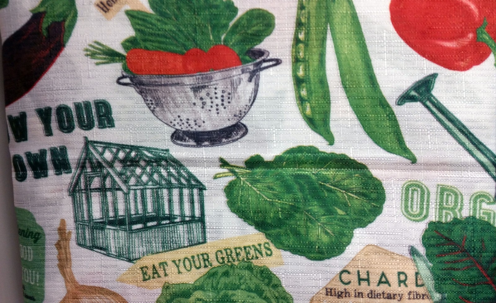 3 pc Curtains Set: 2 Tiers (27″ x 36″) & Valance (56 “x 15”) GARDEN VEGGIES, RH