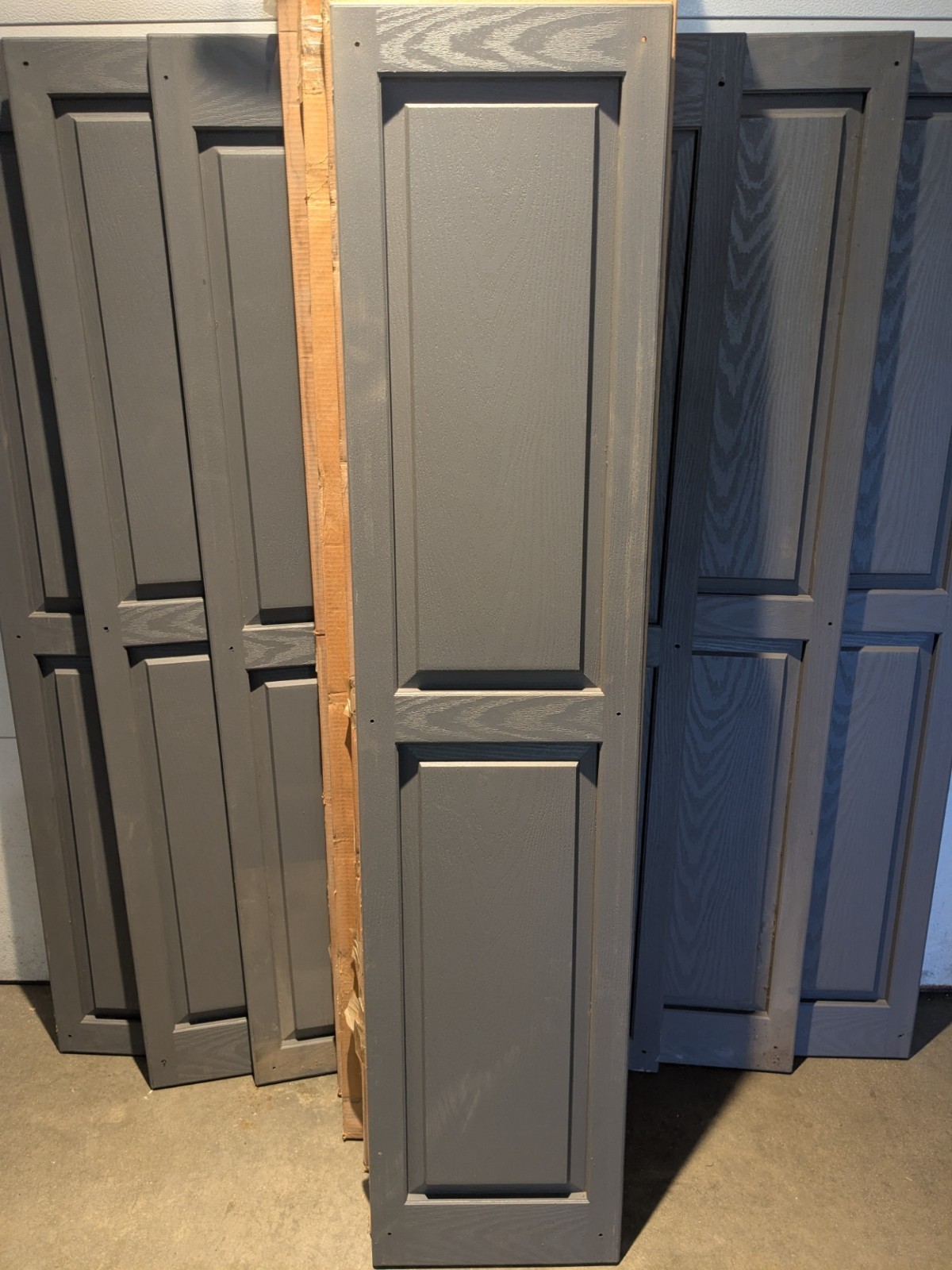 Lot – Shutters (15) Gray Polypropylene 14″W x 75″H & 63”H USA Made Open Box