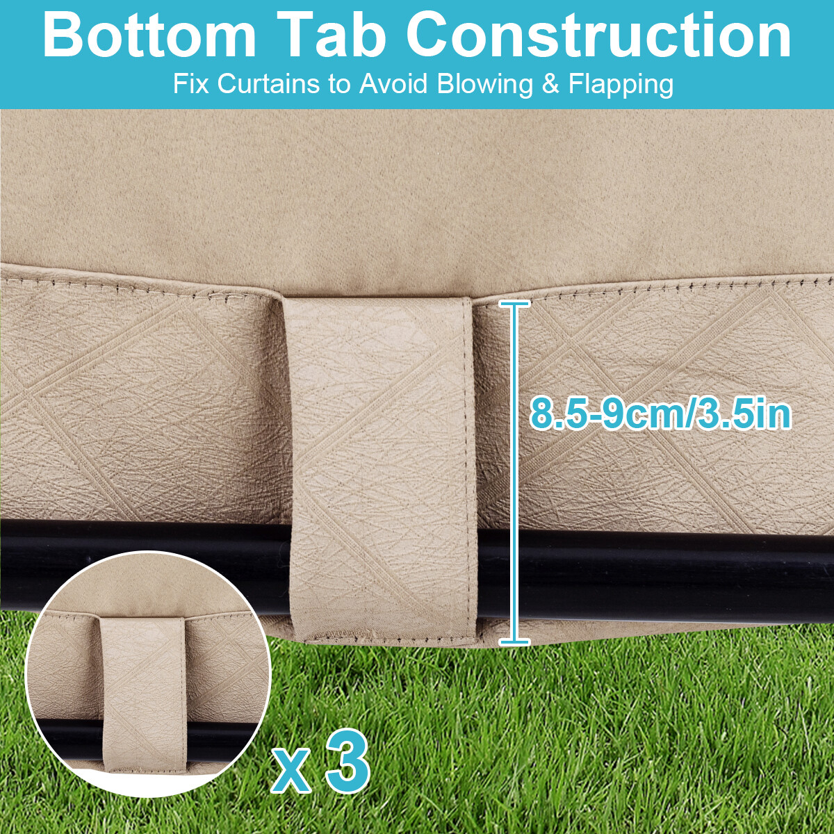 Single Panel Outdoor Curtains Waterproof Outside Privacy Curtains for Patio