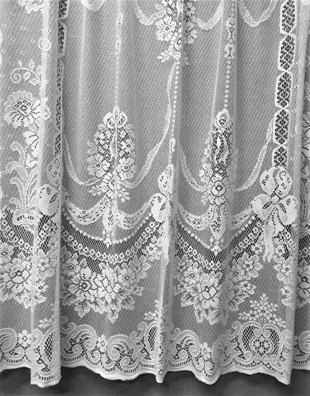 Classic Ayshire White Cotton Blend Lace Window Panel 60″ x 84″ Livingroom Bedrm