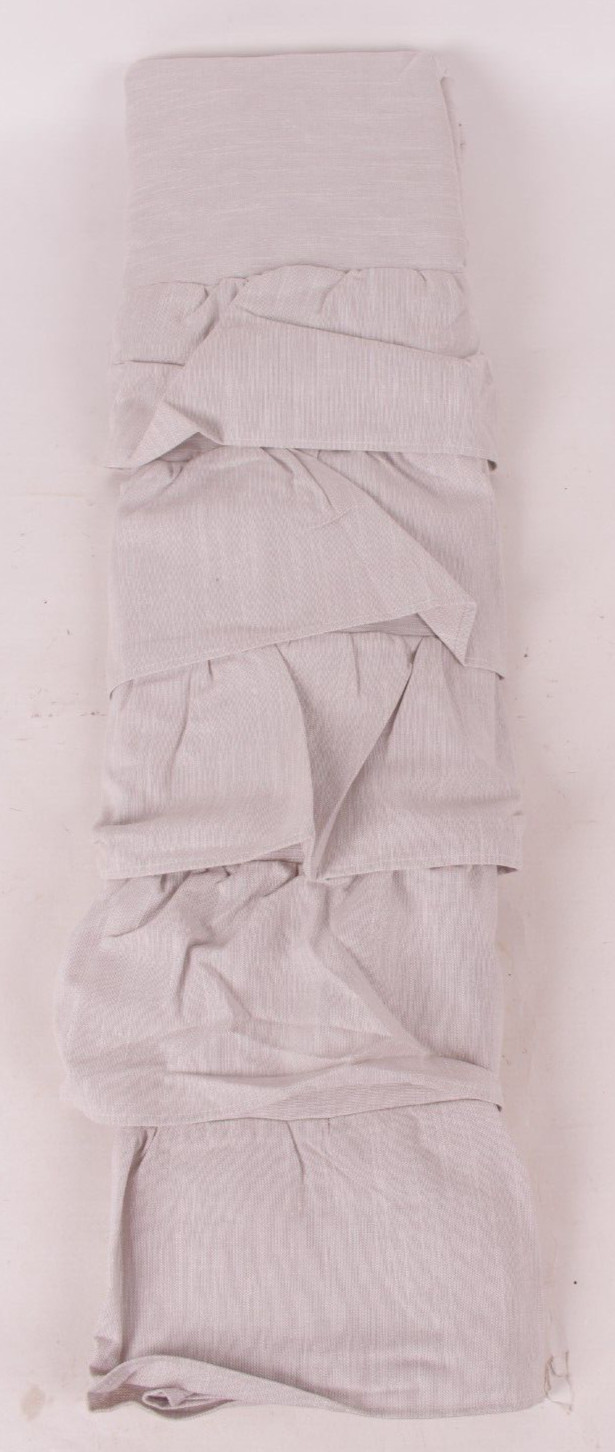 (1) Pottery Barn Evelyn Linen Ruffle bottom blackout curtain panel, 44×96, gray