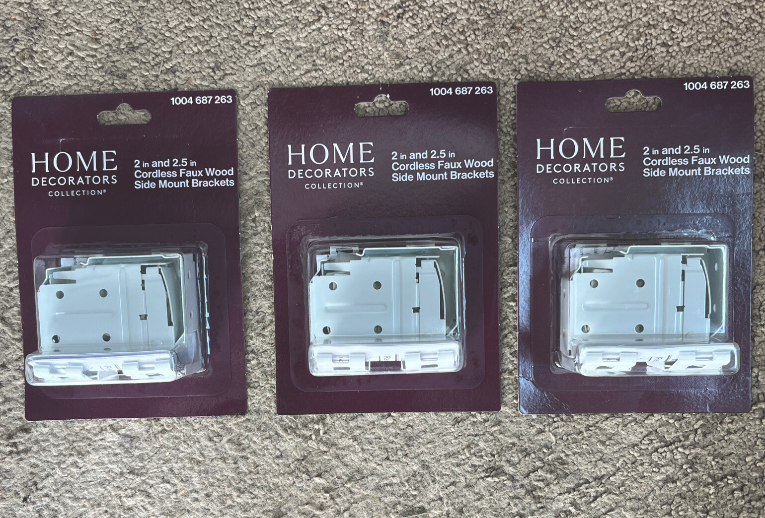 Home Decorators 2 in. and 2.5 in. Cordless Faux Wood Side Mounting Bracket (3PK)