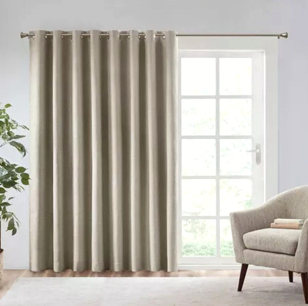 Taupe Patio Door Curtain Panel Blackout 100 x 84 Rune Heathered – SunSmart