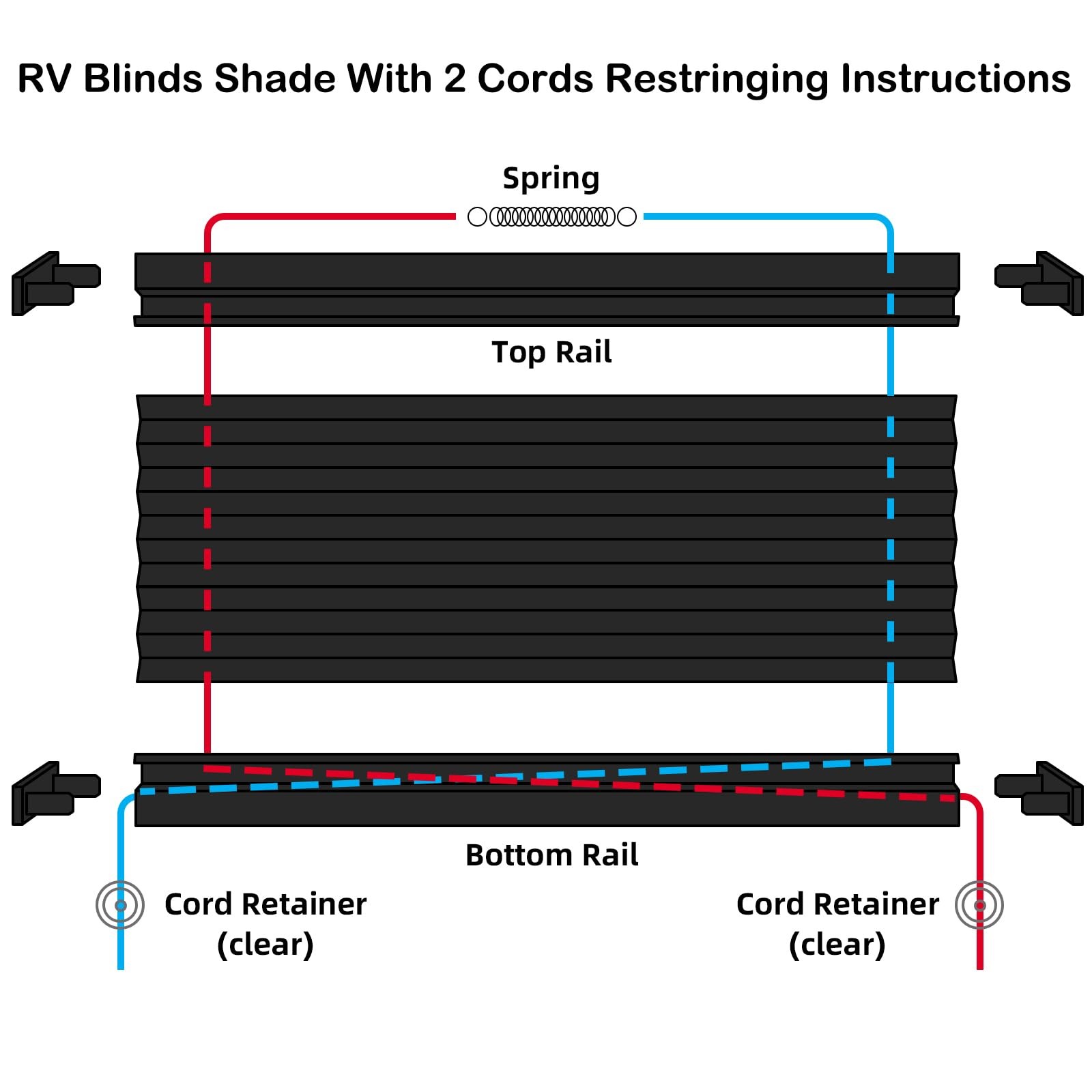 RV Blinds Repair Kit for Camper Window, Pleated RV Shade Repair Kit, Camper B