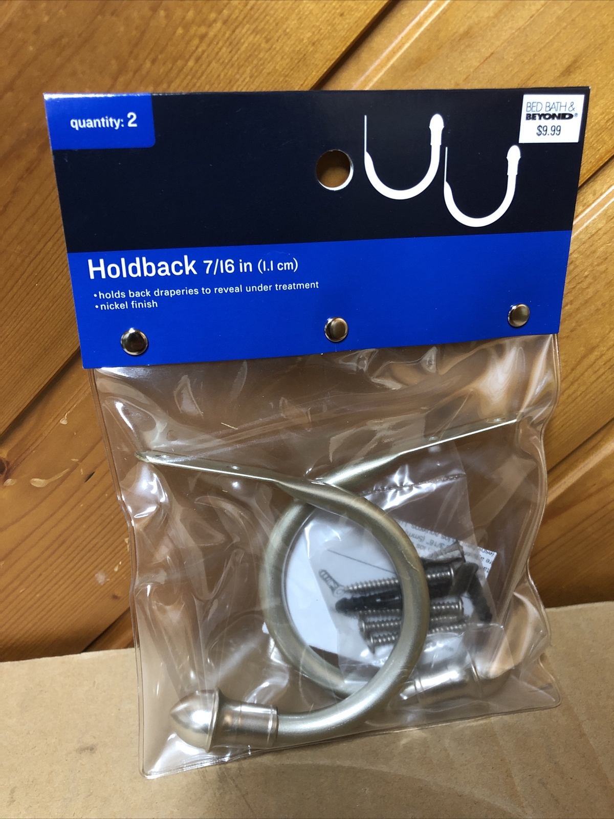 Bed Bath & Beyond Holdback Nickel Finish 7/16 in Brand New