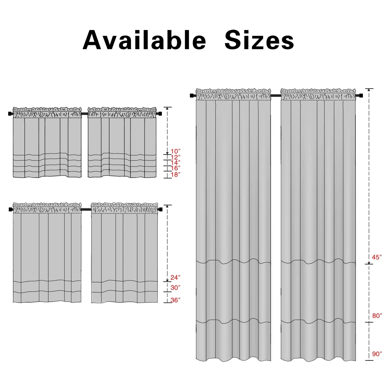 LKTCOBTAC White Sheer Tiers Curtains Set Semi 30″W x 24″L (Pack of 2),