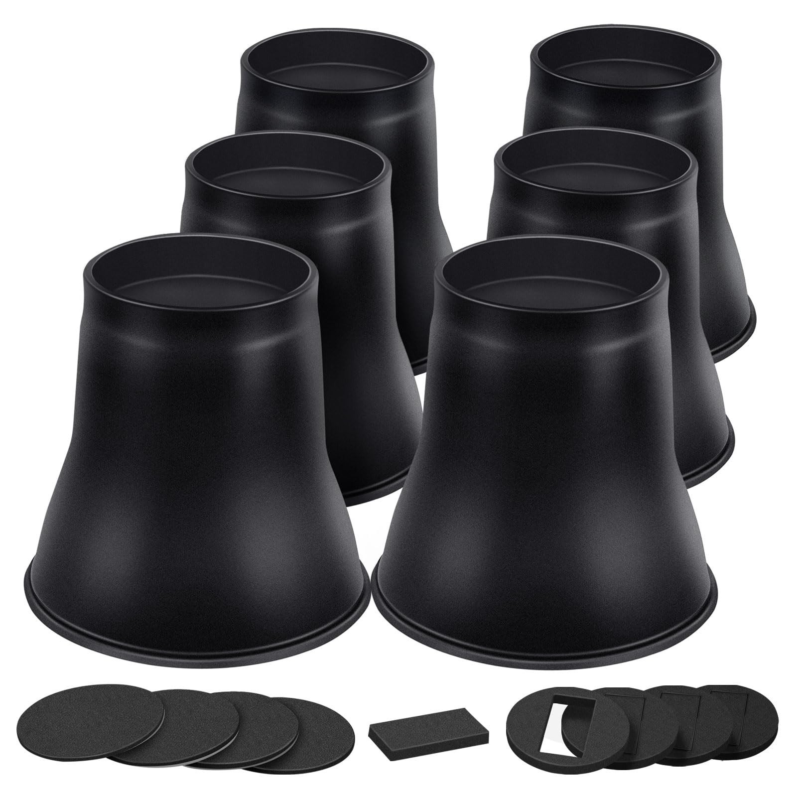 ANNKUT Bed Risers 6 Inch Heavy Duty, Round Furniture Risers for Bed Desk Tabl…