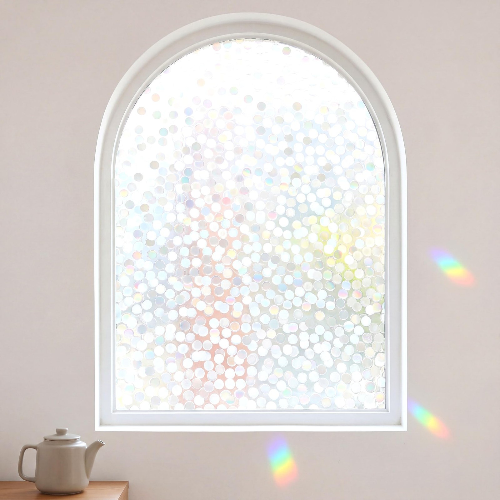 Decorative Window Film,Small Dots Low Privacy Door Film,Static Cling No Glue …
