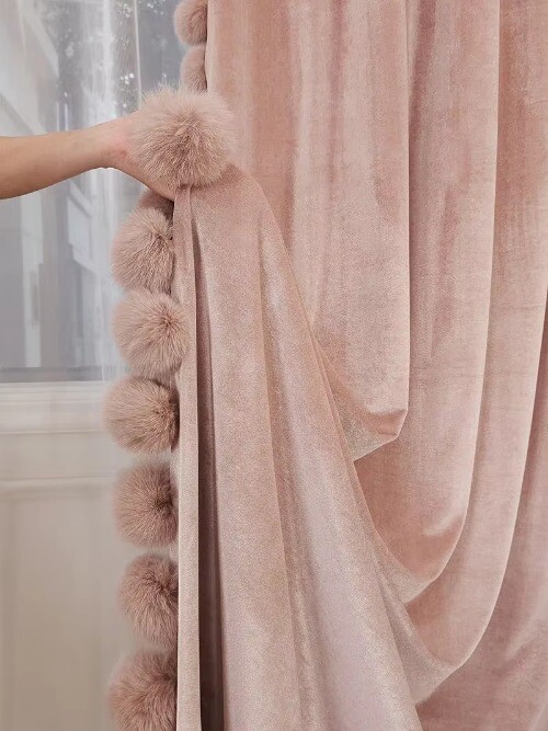 New French Luxury Velvet Curtains Room Princess High-end Villa Style Textured