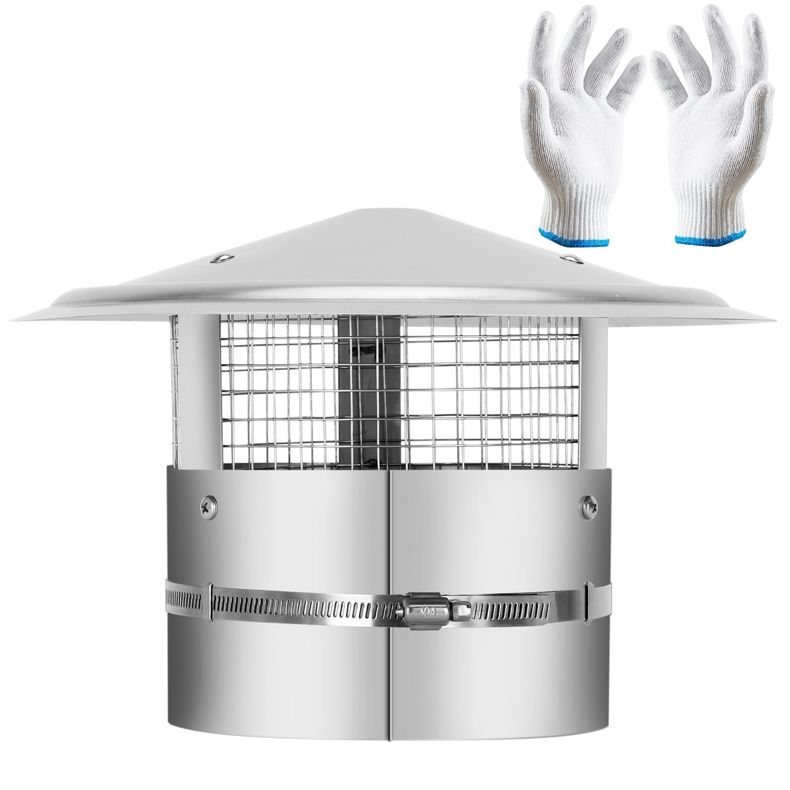 10Inch Round Chimney Cap,Adjustable Roof Cap for Vents,Chimney Cap with Scree…