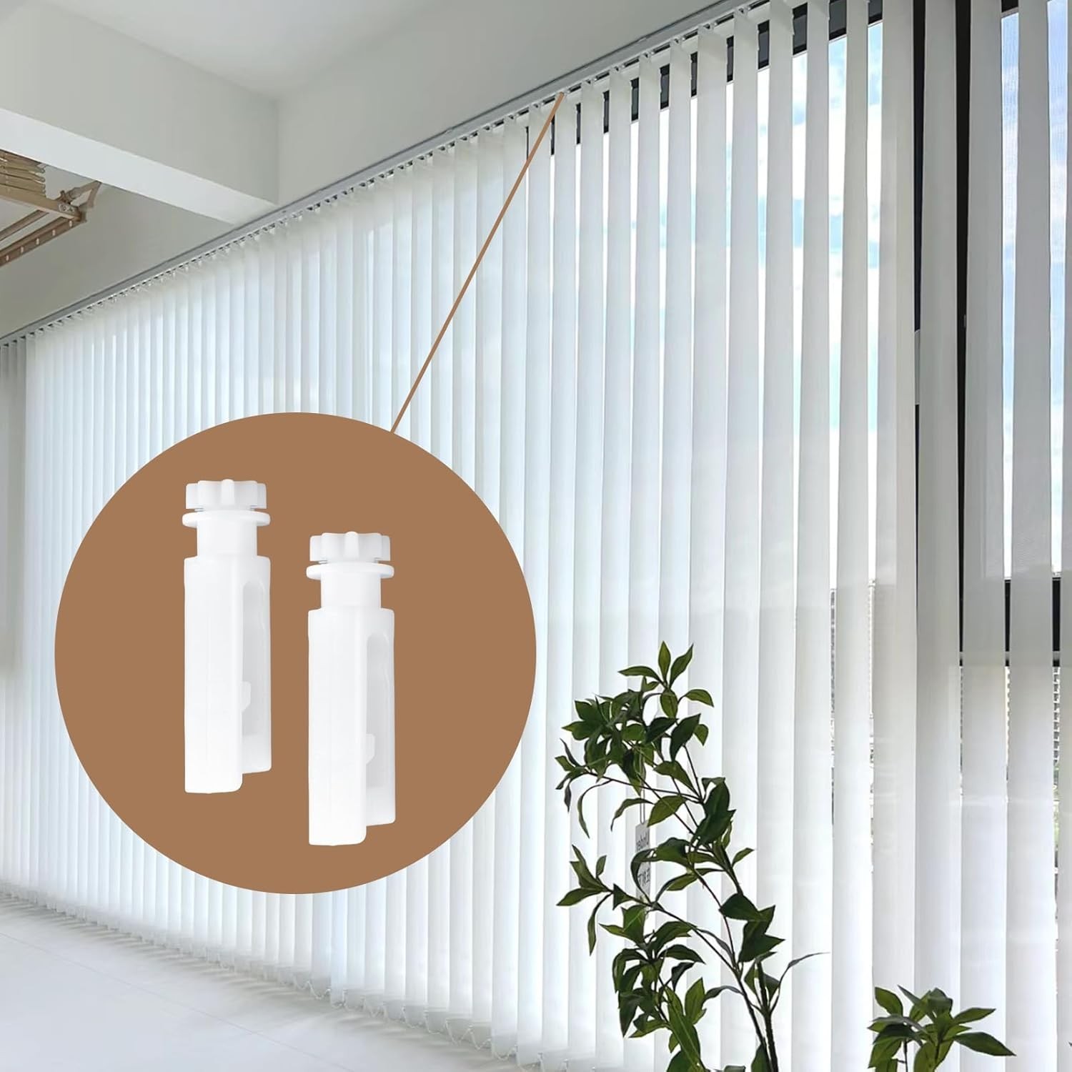 White Vertical Blind Stem Replacement – 12 Pcs for Vanes Carrier Accessories