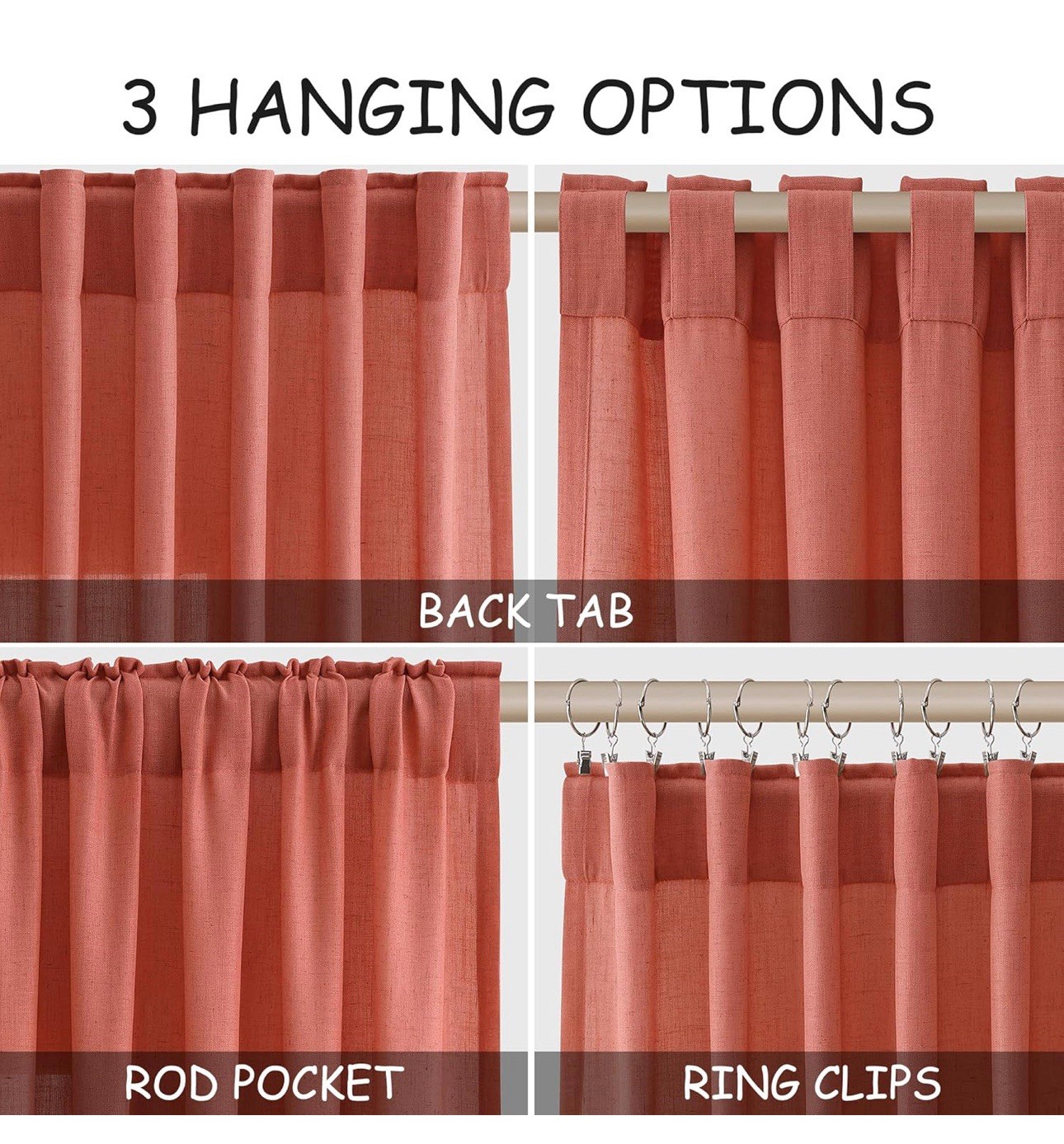 Aesthetics Curtains 2 Panels Linen Blend 52×120