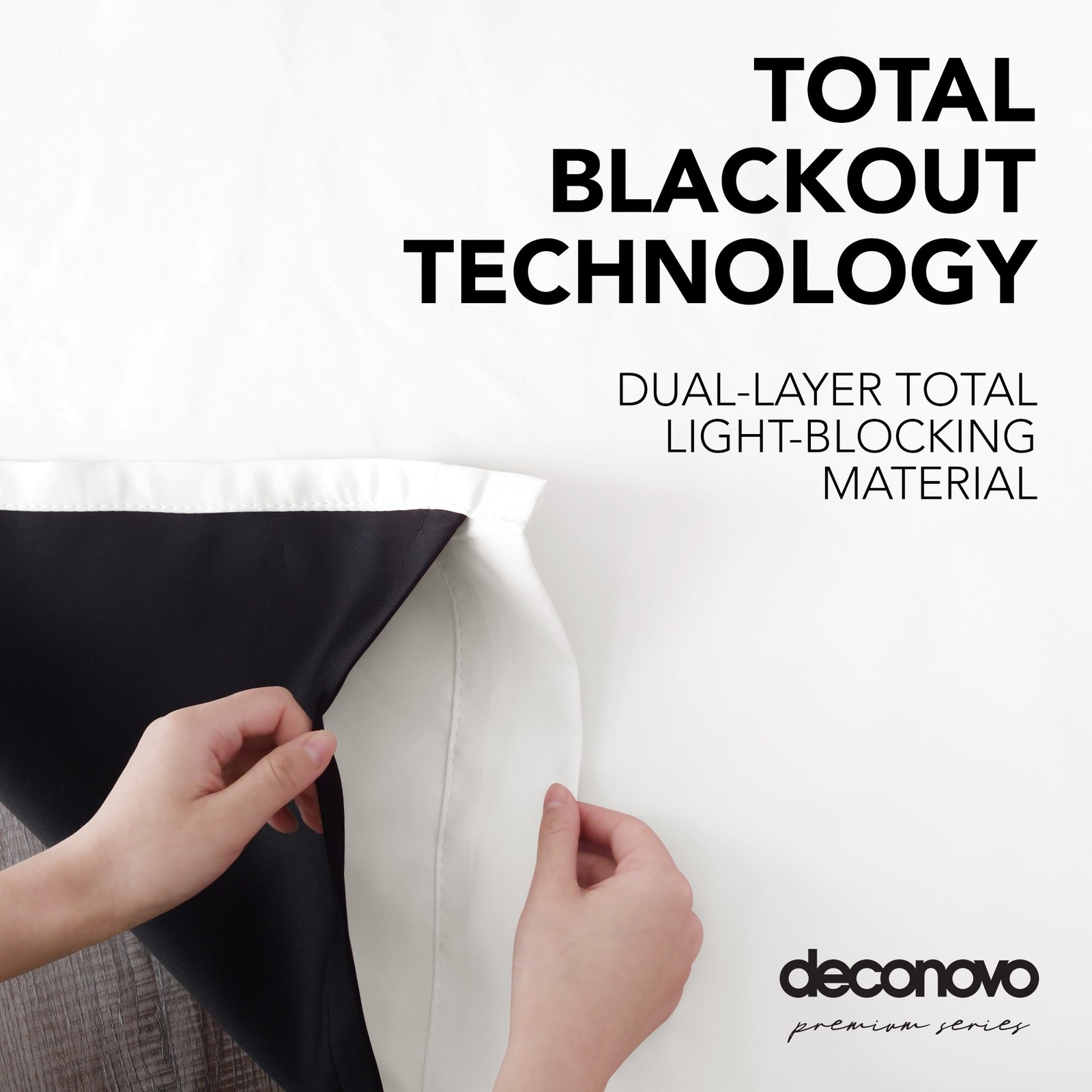 Deconovo 100% Blackout Curtains 2 Panel Set Thermal Room Darkening Grommet Black