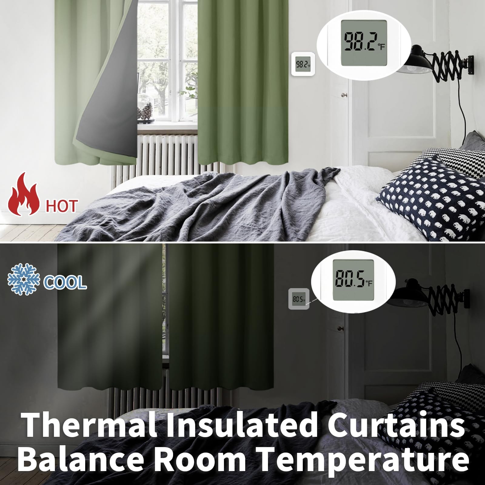 BGment Blackout Curtains for Bedroom 63 Inch Length, Thermal Insulated Full R…