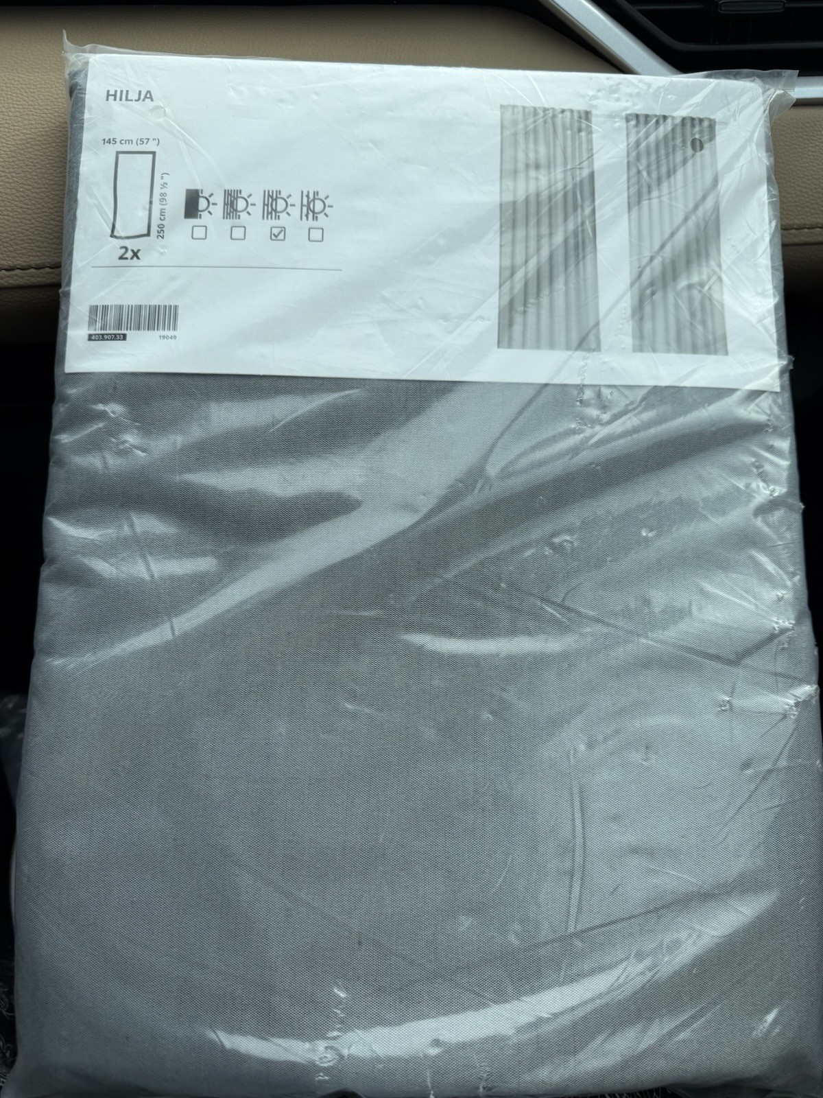 IKEA HILJA Curtains Gray 57×98.5 ” 2 Pairs Light Filtering Discontinued READ