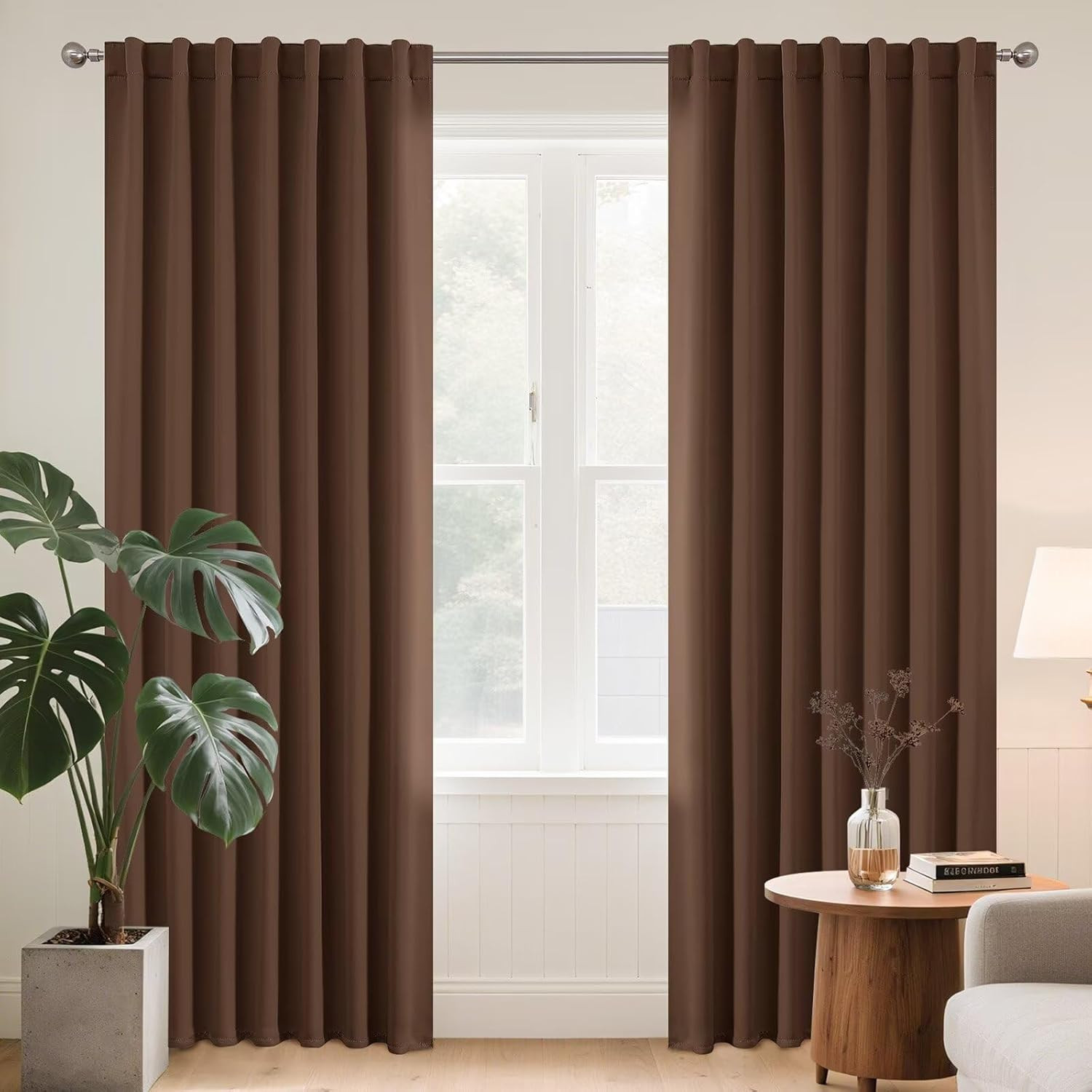 Blackout Curtains for Bedroom, Black Out Curtains 96 Inch Long 2 Panels, Long Bl