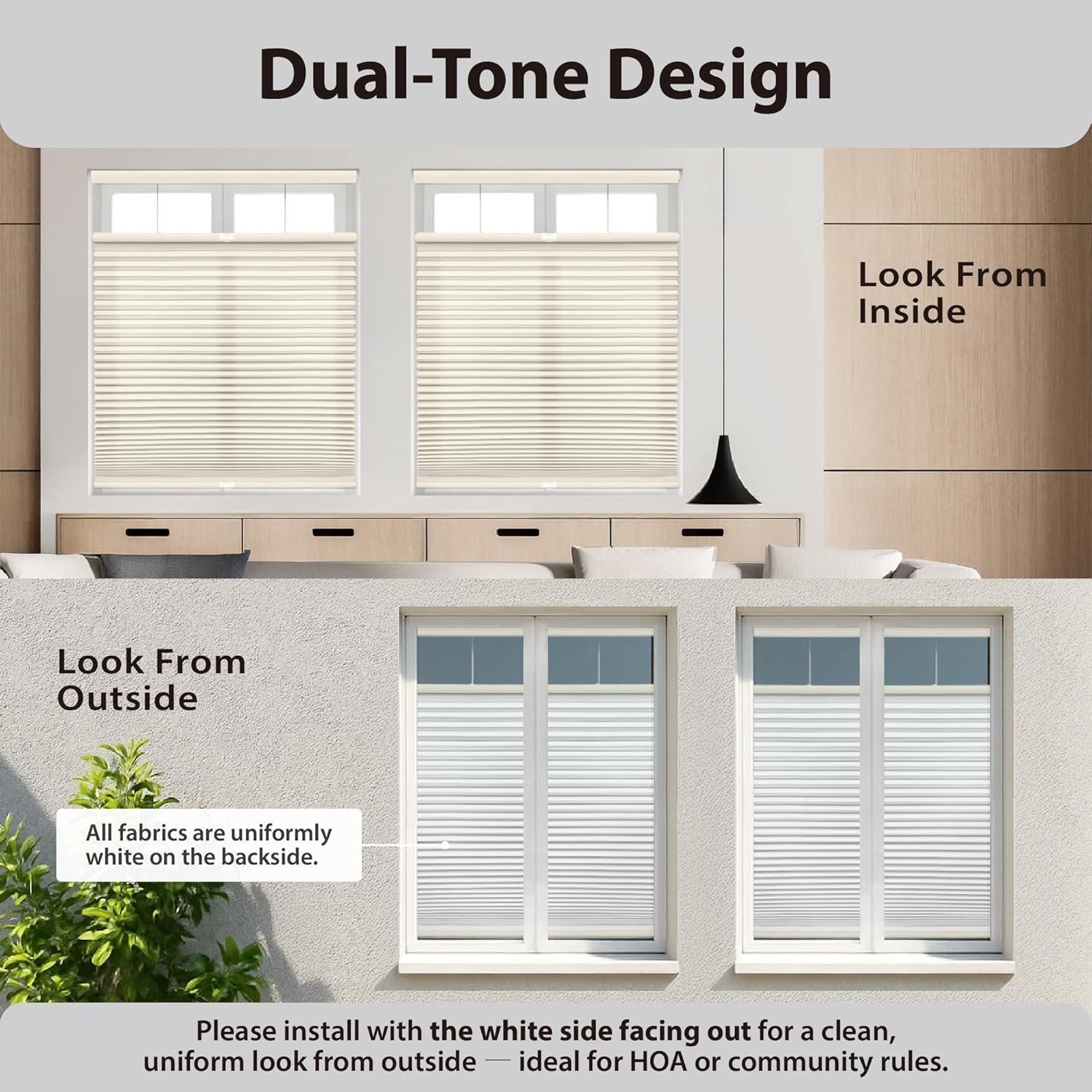 Cordless 1.5″ Light Filtering Cellular Shade, 56.5″ W X 64″ H, Ivory