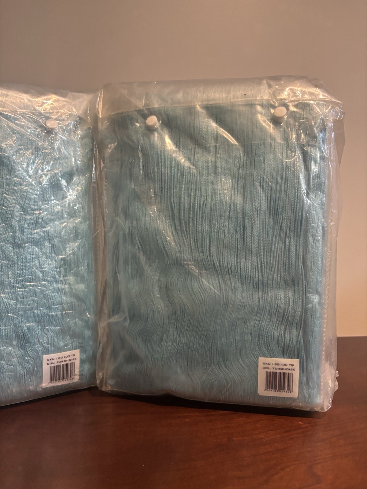 Creative Living 36″x 88″ Turquoise Fringe Window Curtains 4 Panels Vintage Decor