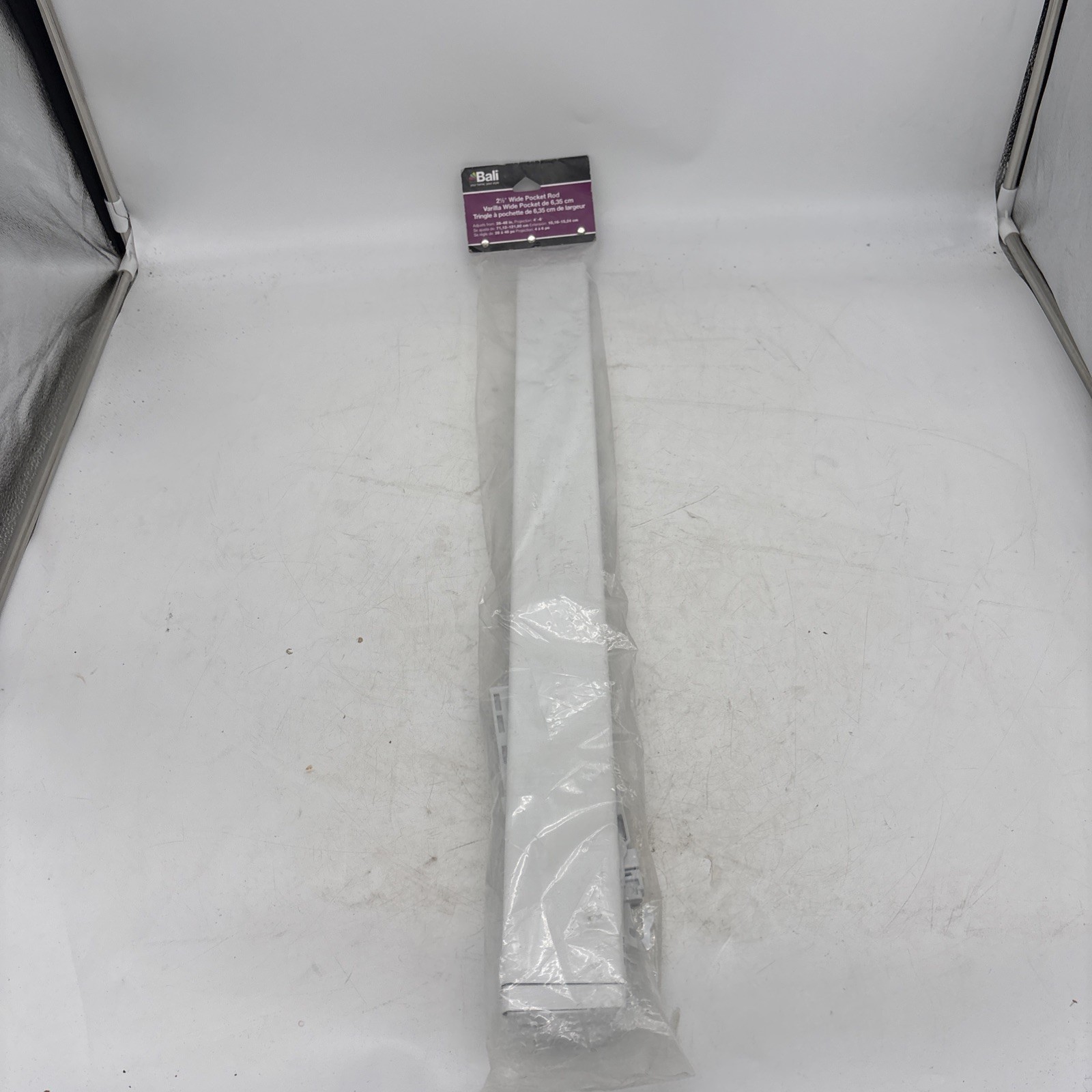 Bali 2-1/2″ Wide Pocket Curtain Window Panel Rod Size 28″- 48″ White Adjustable