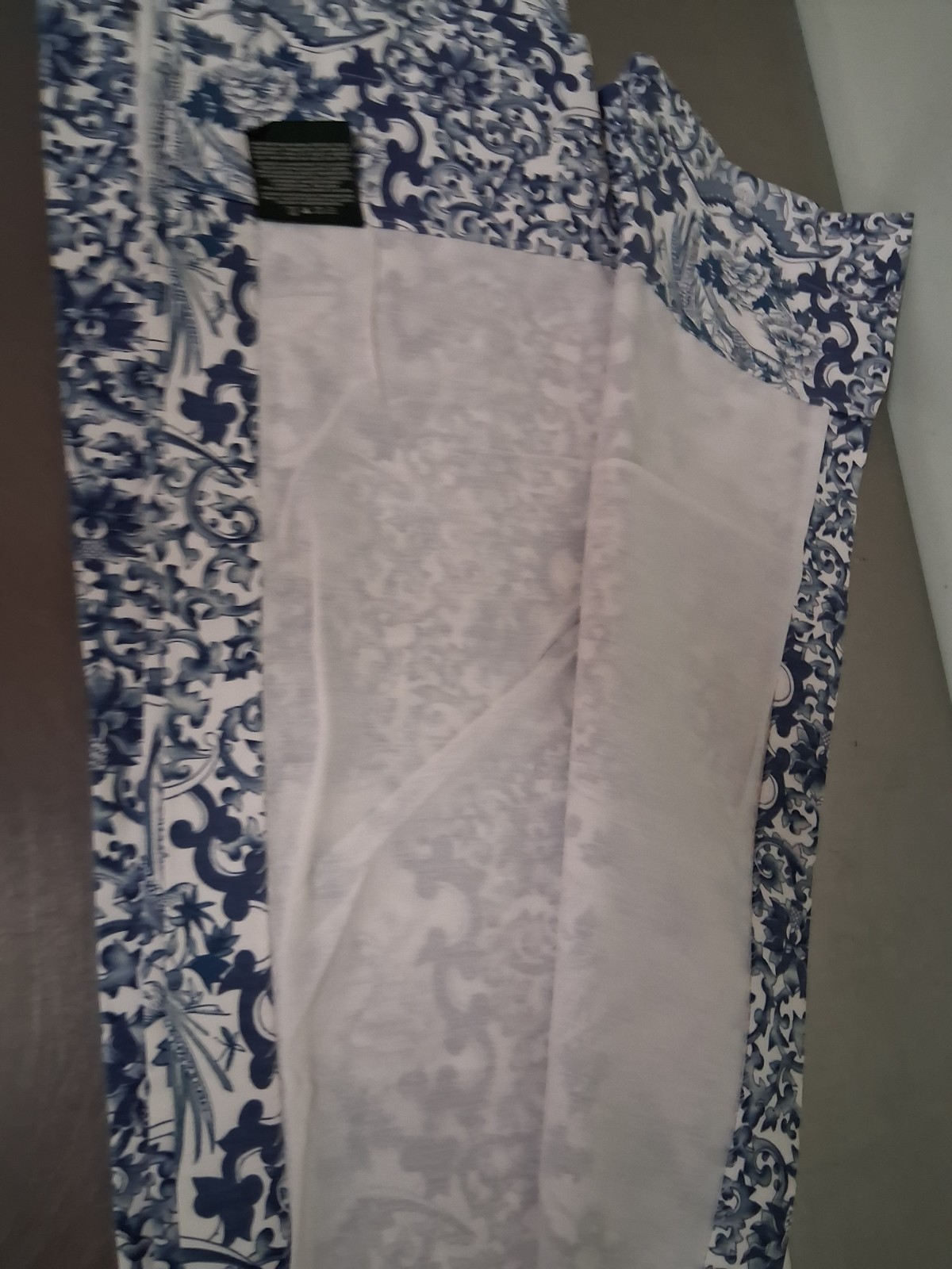 Ralph Lauren Porcelain-Single Lined Rod Pocket Drape-Gorgeous! Blue & White