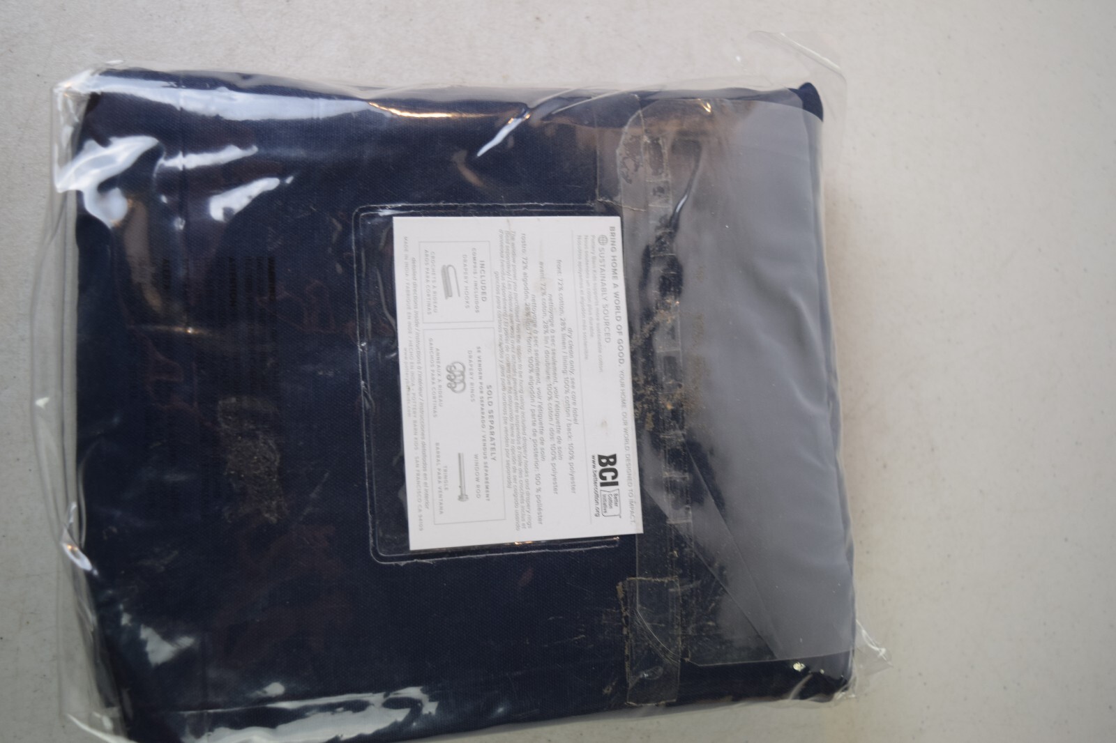 Pottery Barn Evelyn Blackout Curtain 44×108 3-in-1 Pole Top navy