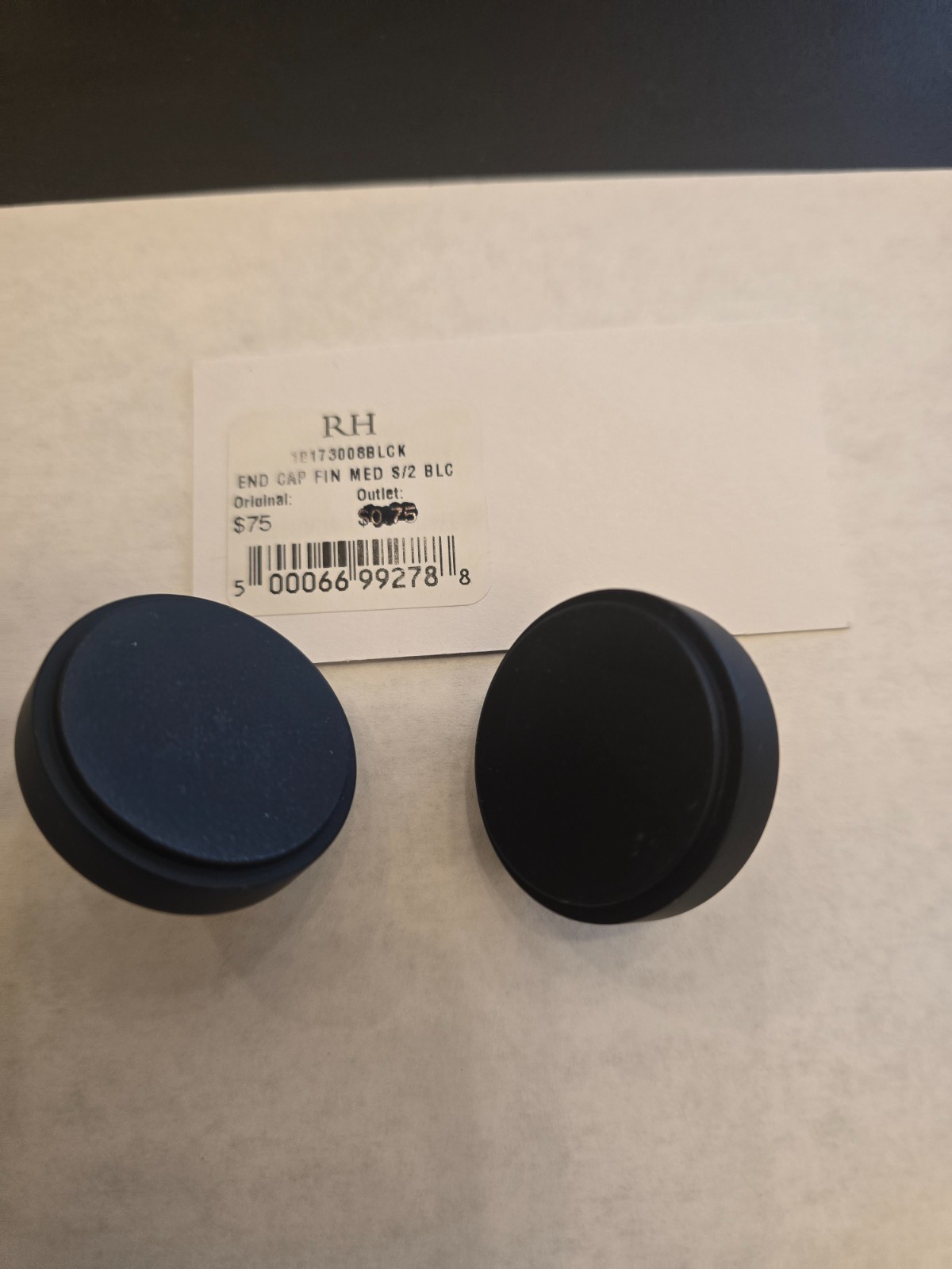 Restoration Hardware Easton End Cap Finials Medium Black