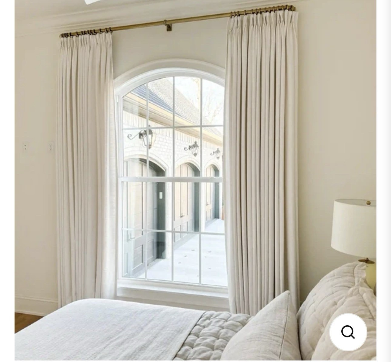 TWOPAGES LIZ LINEN BEIGE WHITE PINCH PLEAT CURTAINS ON TIKTOK 26W x 102L 1 Panel