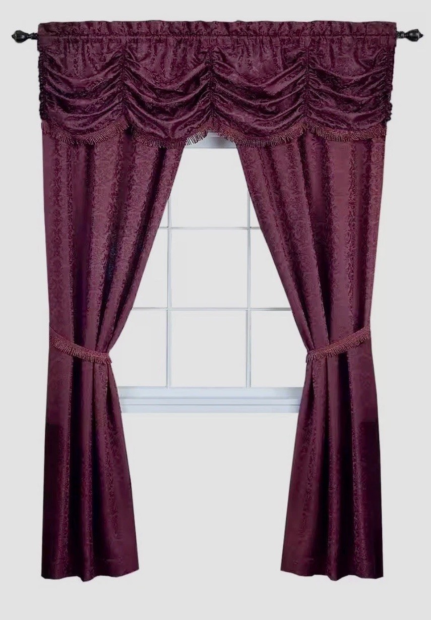 Achim Panache Split Panel 5 Piece Window Set Burgundy – 55” x 63”