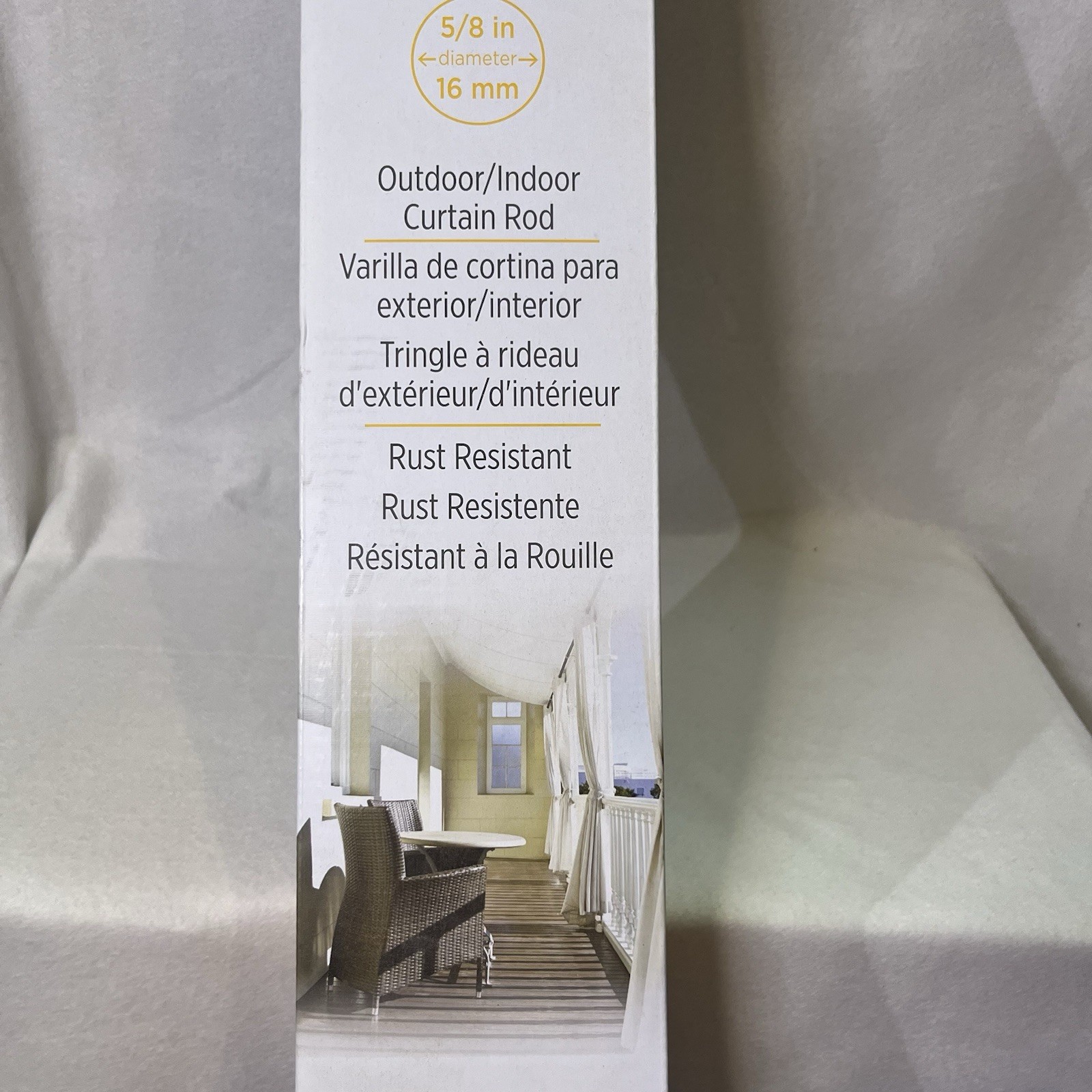 Kenney Tropez Black Steel Curved Extendable Indoor Outdoor Curtain Rod 28-48 in.