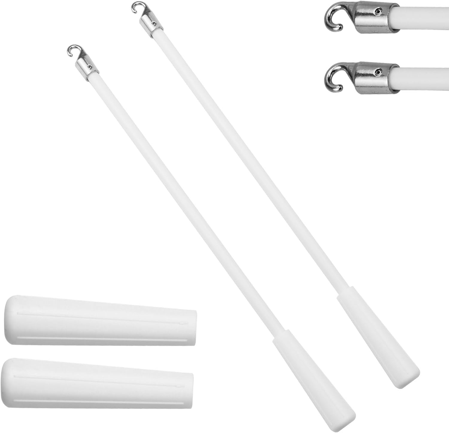 2 PCS 24 Inch Blind Wand, Blind Wand Replacement with Hook, Vertical Blinds Repl