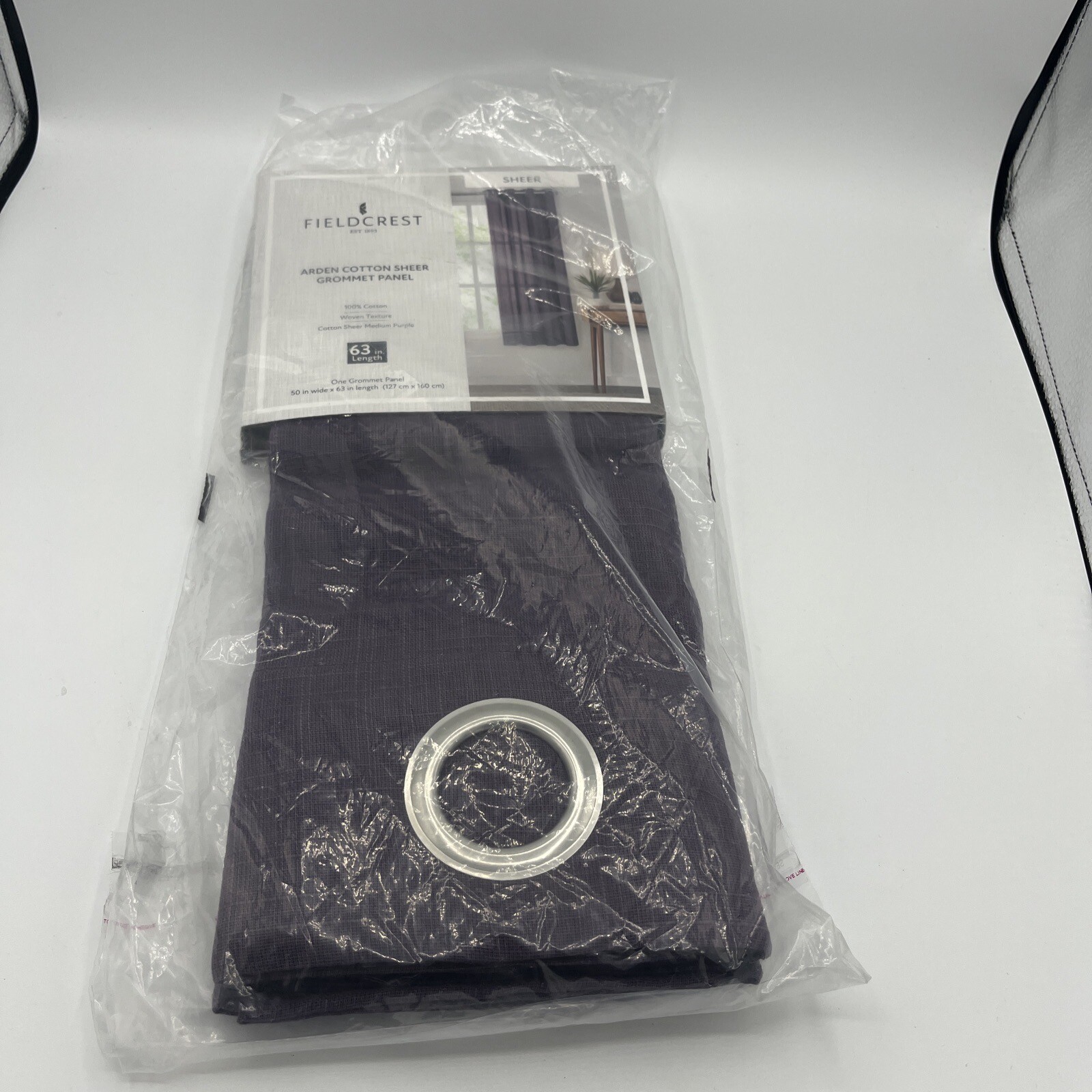 Fieldcrest Arden Cotton Sheer Grommet Panel Medium Purple New Free Ship