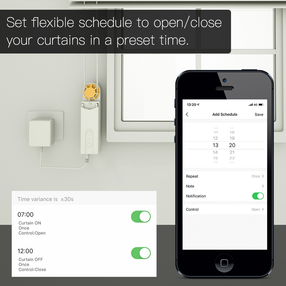 Bluetooth Chain Roller shutter Blinds Shades Motor Drive Smart APP Voice Control