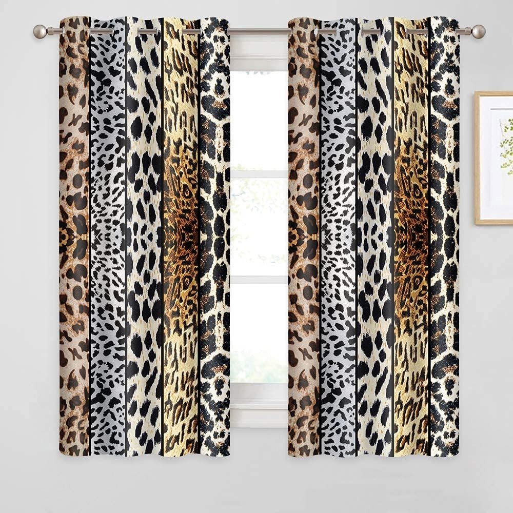 100% Polyester Blackout Drapes with Animal Pattern 52″x63″ – Easy Care & Stylish