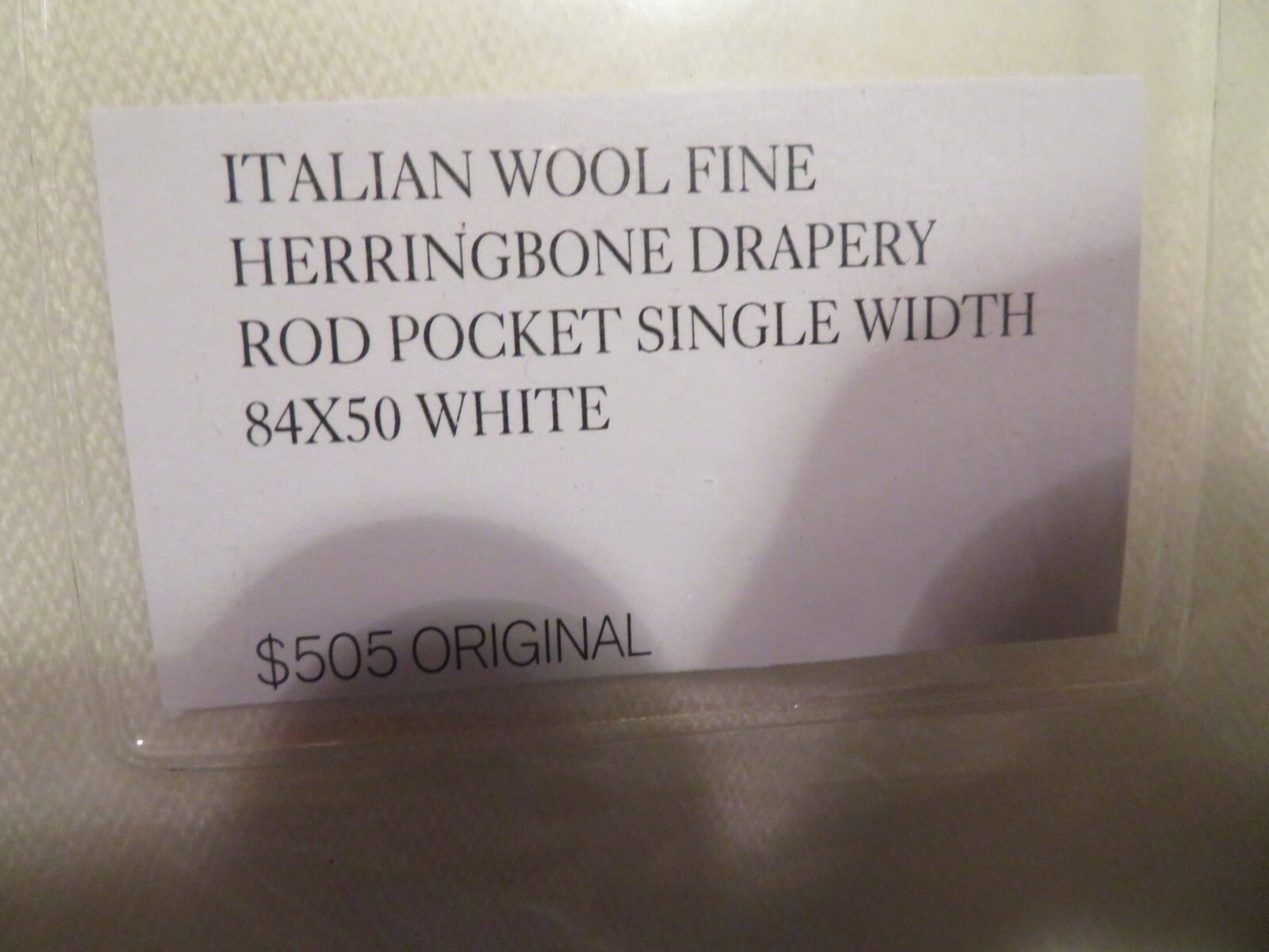SET 2 Restoration Hardware WOOL Curtain Panels Drapes 50X84 HERRINGBONE Natural