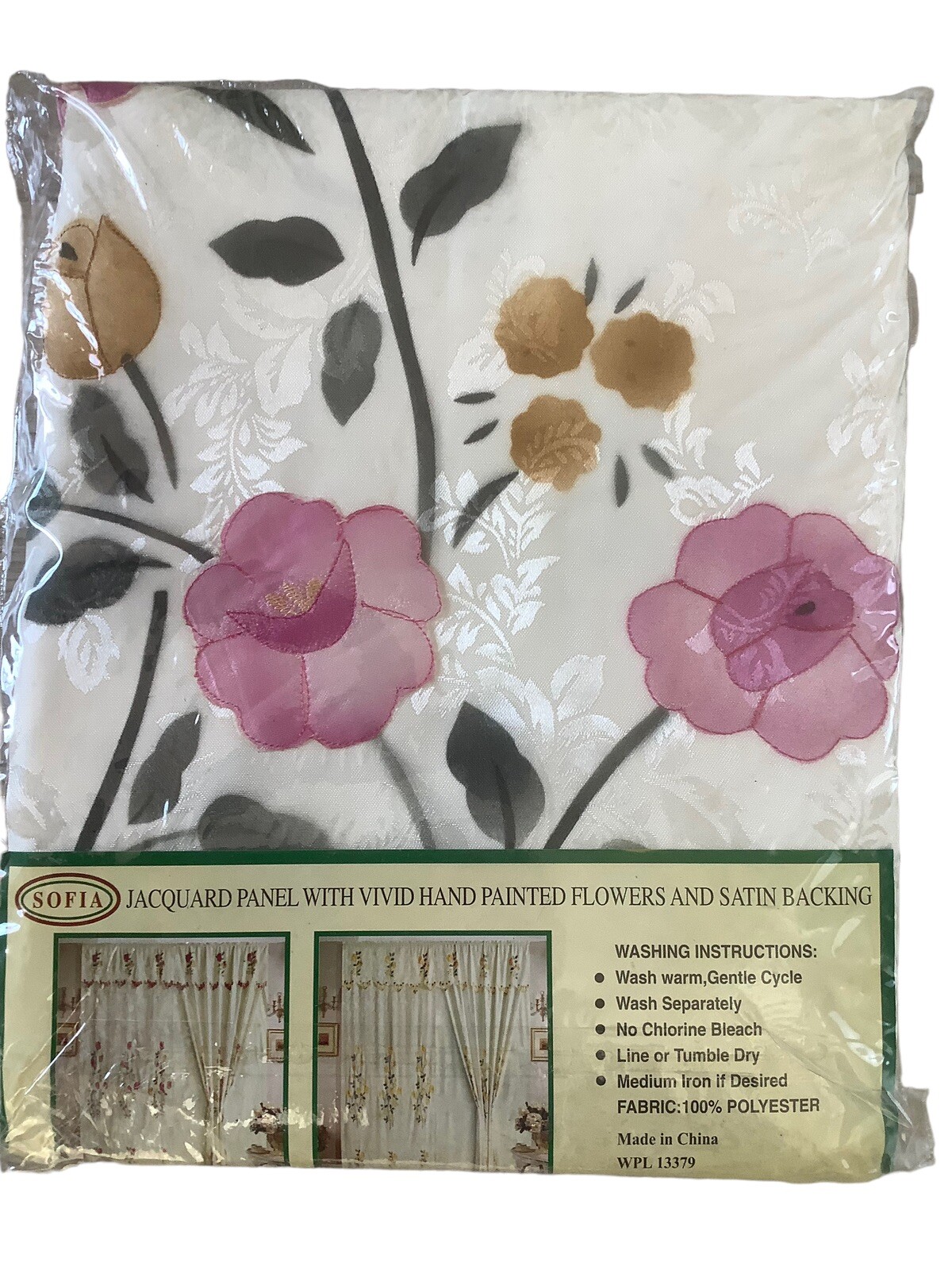 RT Designer Collection Jacquard Panel Embroidered With Flowers 60×90