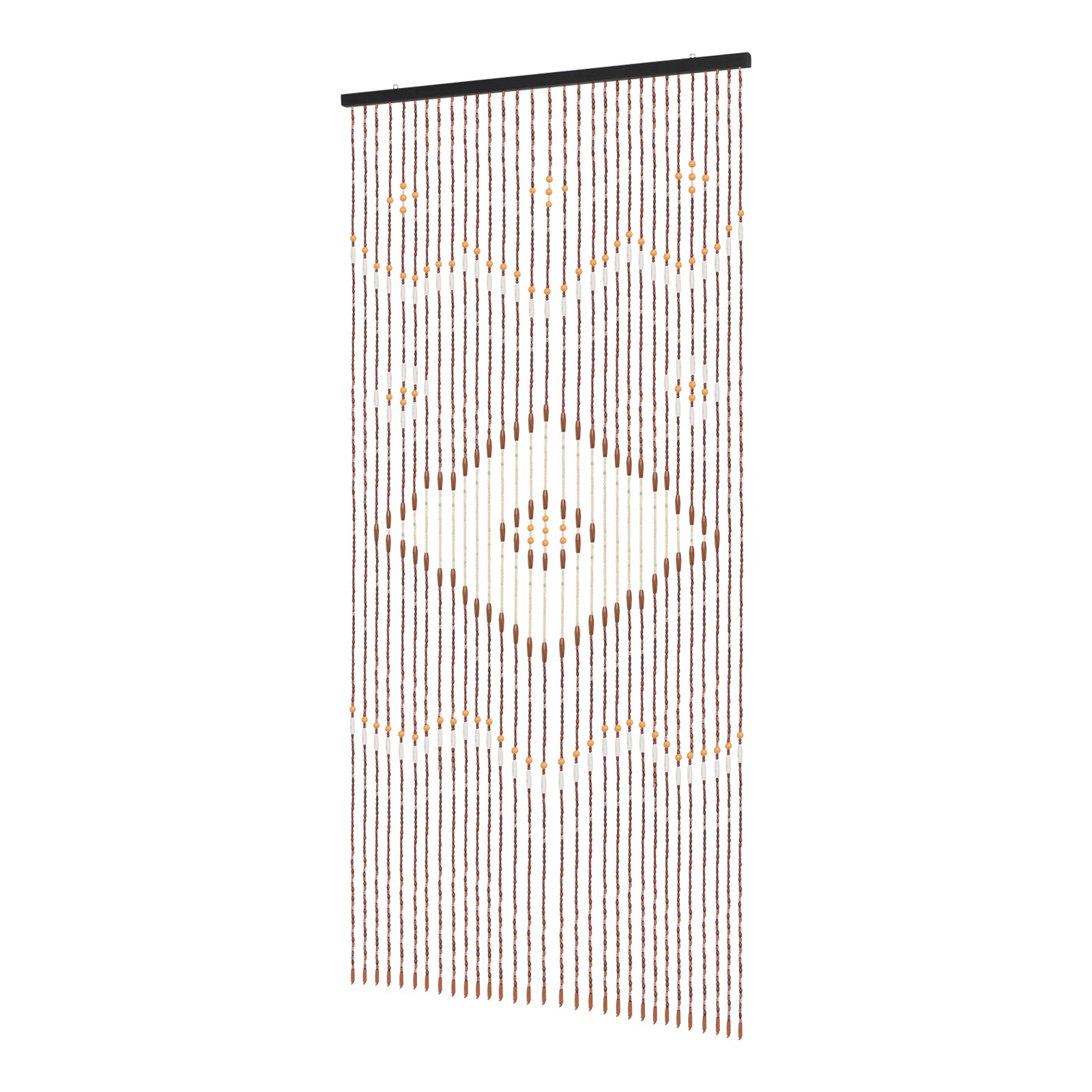 Bamboo Wood Beaded Valance Curtain Handmade Doorway Boho Decoration Valance