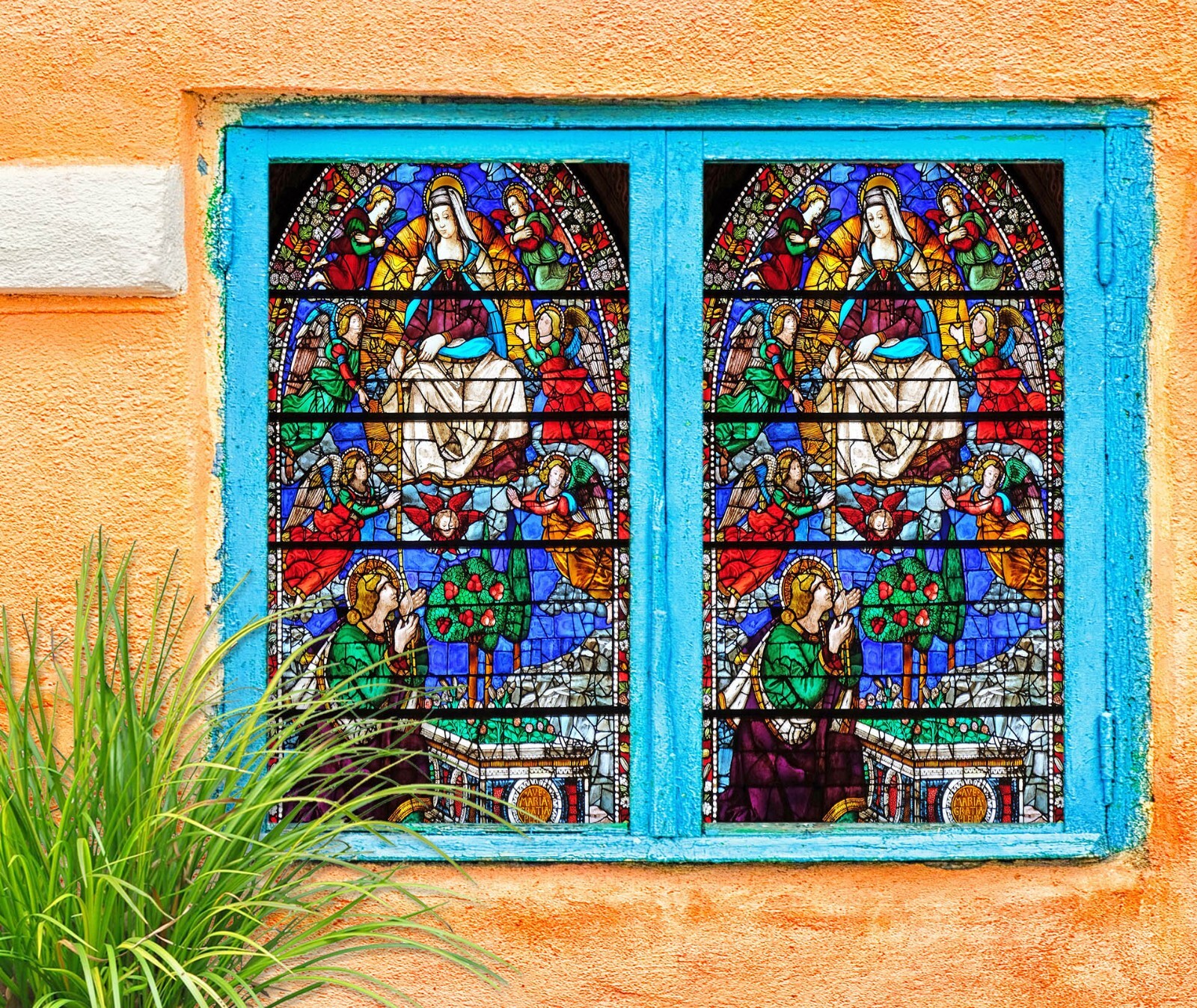 3D Queen Pattern A439 Window Film Print Sticker Cling Stained Glass UV Sinsin