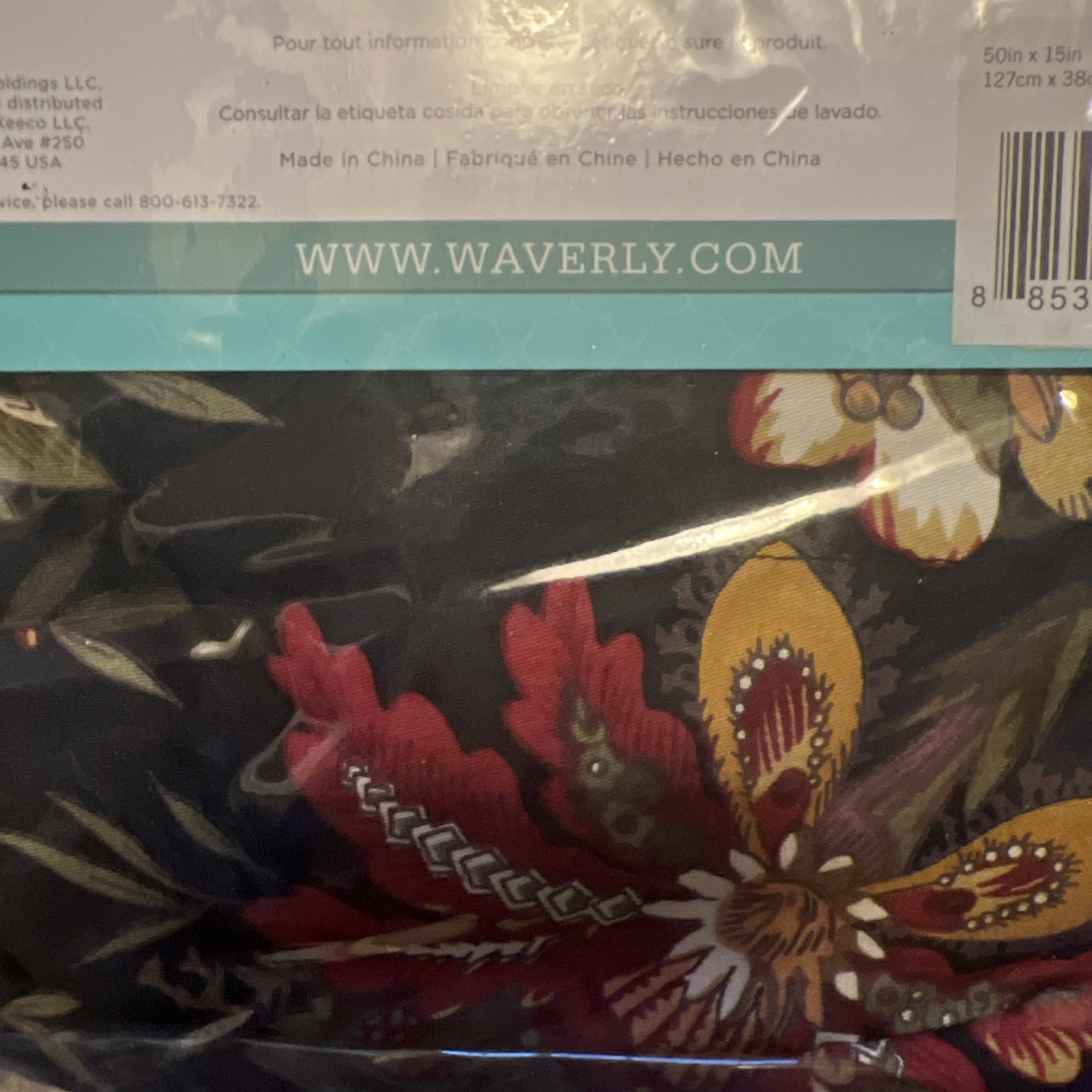 Waverly Felicite Noir Valance – 100% Cotton – 50″ X 15″