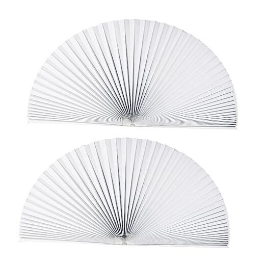 2 PCS Arch Window Light Filtering Pleated Shade Blinds for semi-Circle White