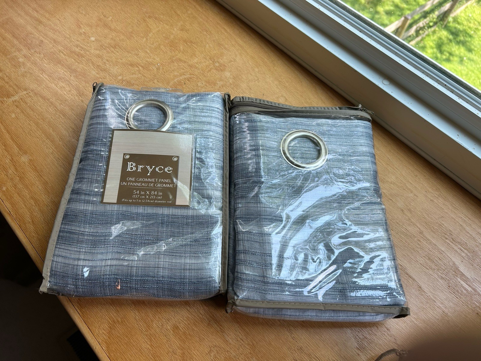 Bryce Blue 2 Grommet Curtain Panels New Open Box Sheer 54 X 84 Ea