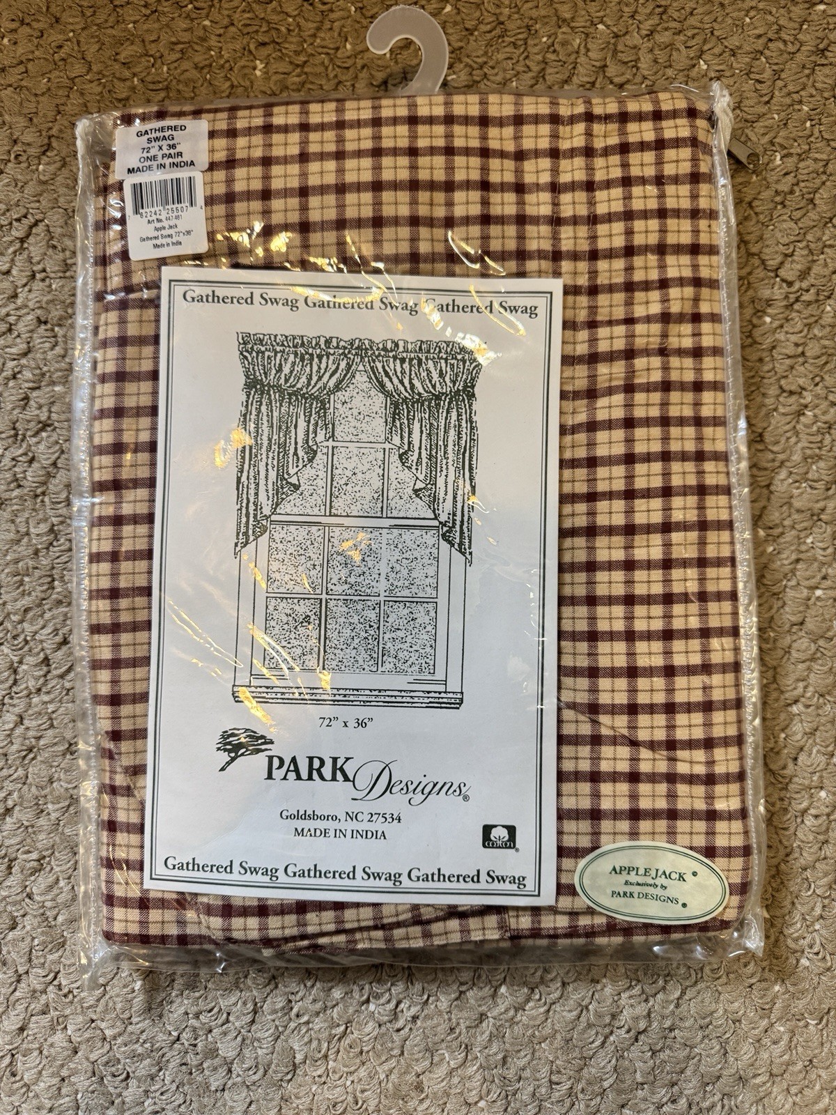 ✨NEW✨ Park Designs Gathered Swag AppleJack 72”X36” Cotton Exclusive Pair