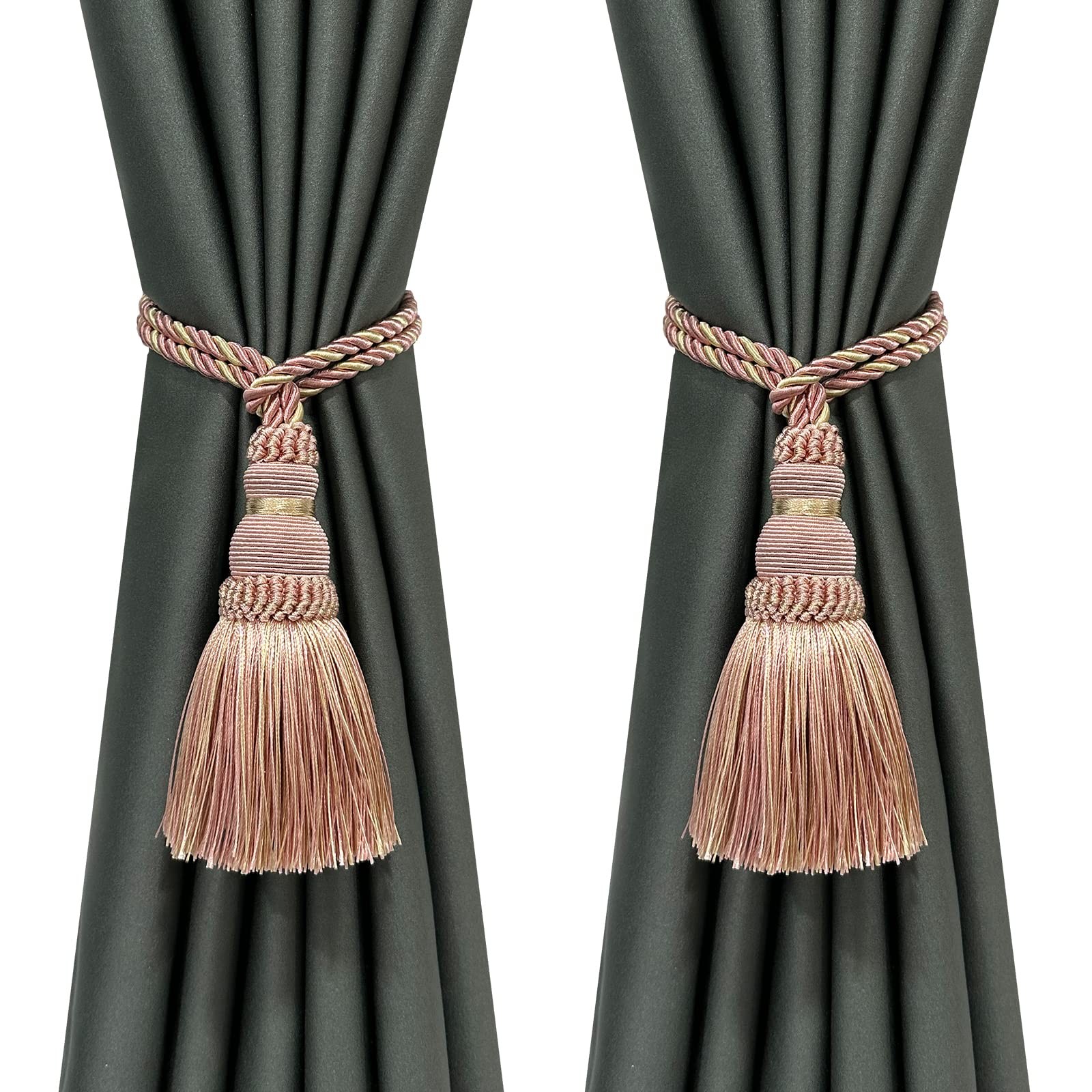 2 Pack Curtain Tie Backs Rope Tassels for Curtains Drape tiebacks Handmade Outdo