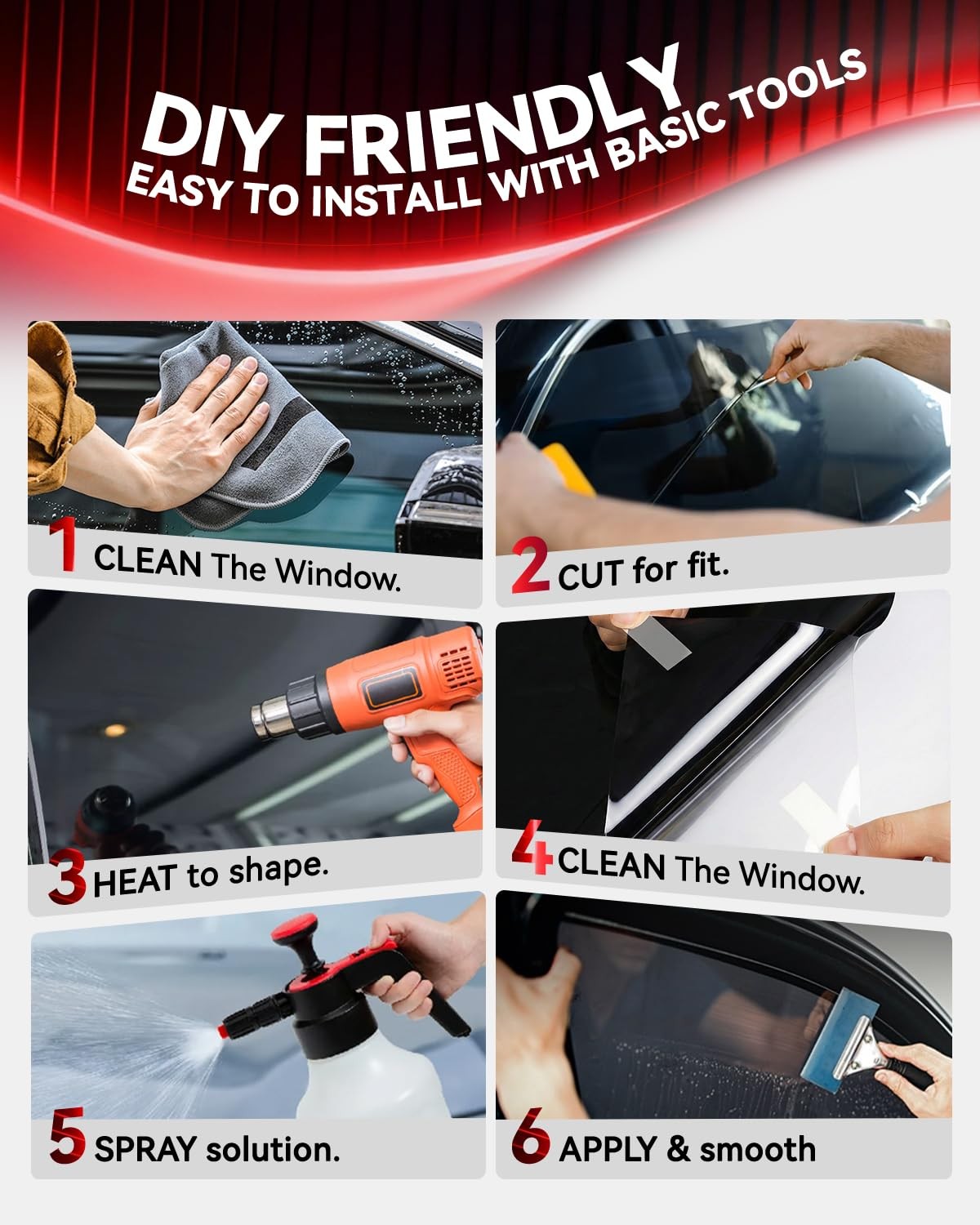 20% VLT Ceramic Car Window Tint 25ft UV, IR Ray, Heat & Glare Blocker
