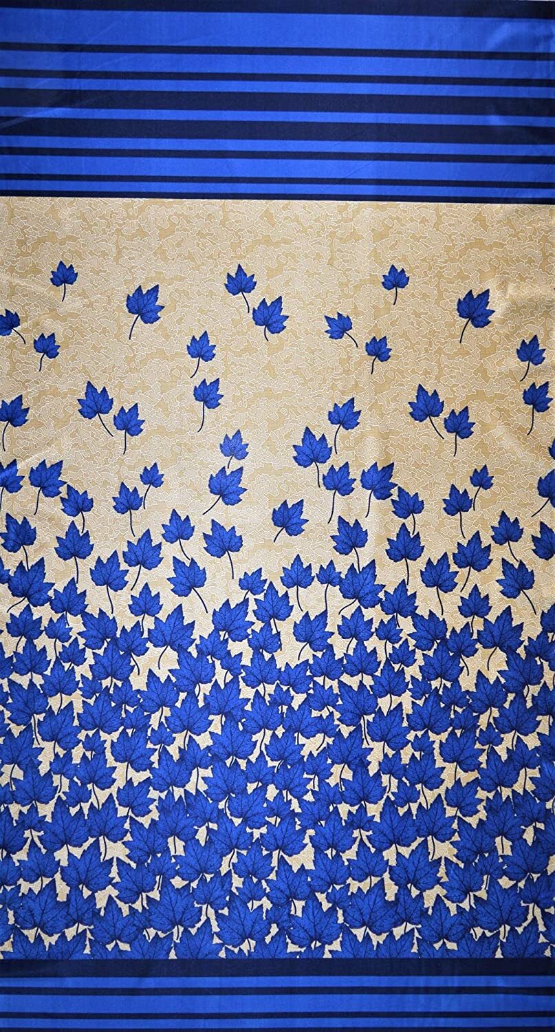 2 Piece Premium Mapple Eyelet Polyester Door Curtains 7Ft – Blue