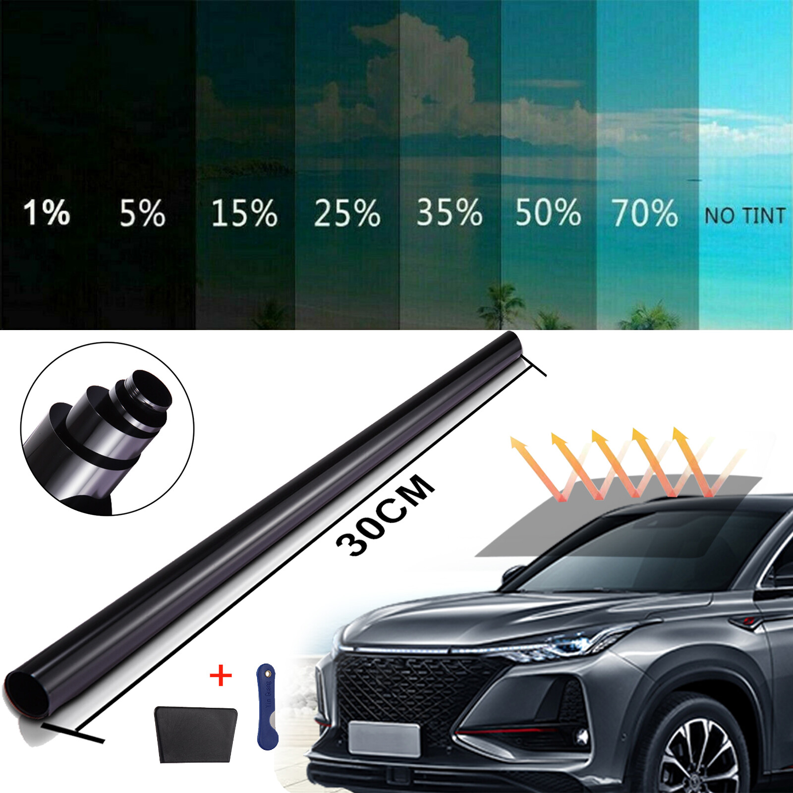 20″x10ft Uncut Roll Window Tint Film 5% 15% 25% 35% VLT Car Home Office Glass