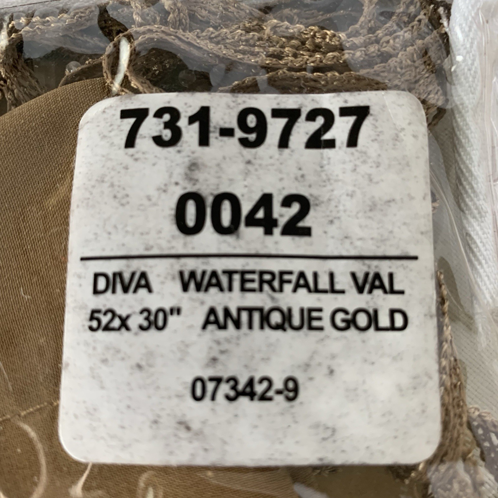 NOS JCPenney Home Collection Diva Waterfall Valance 52”x 30” Panel Antique Gold